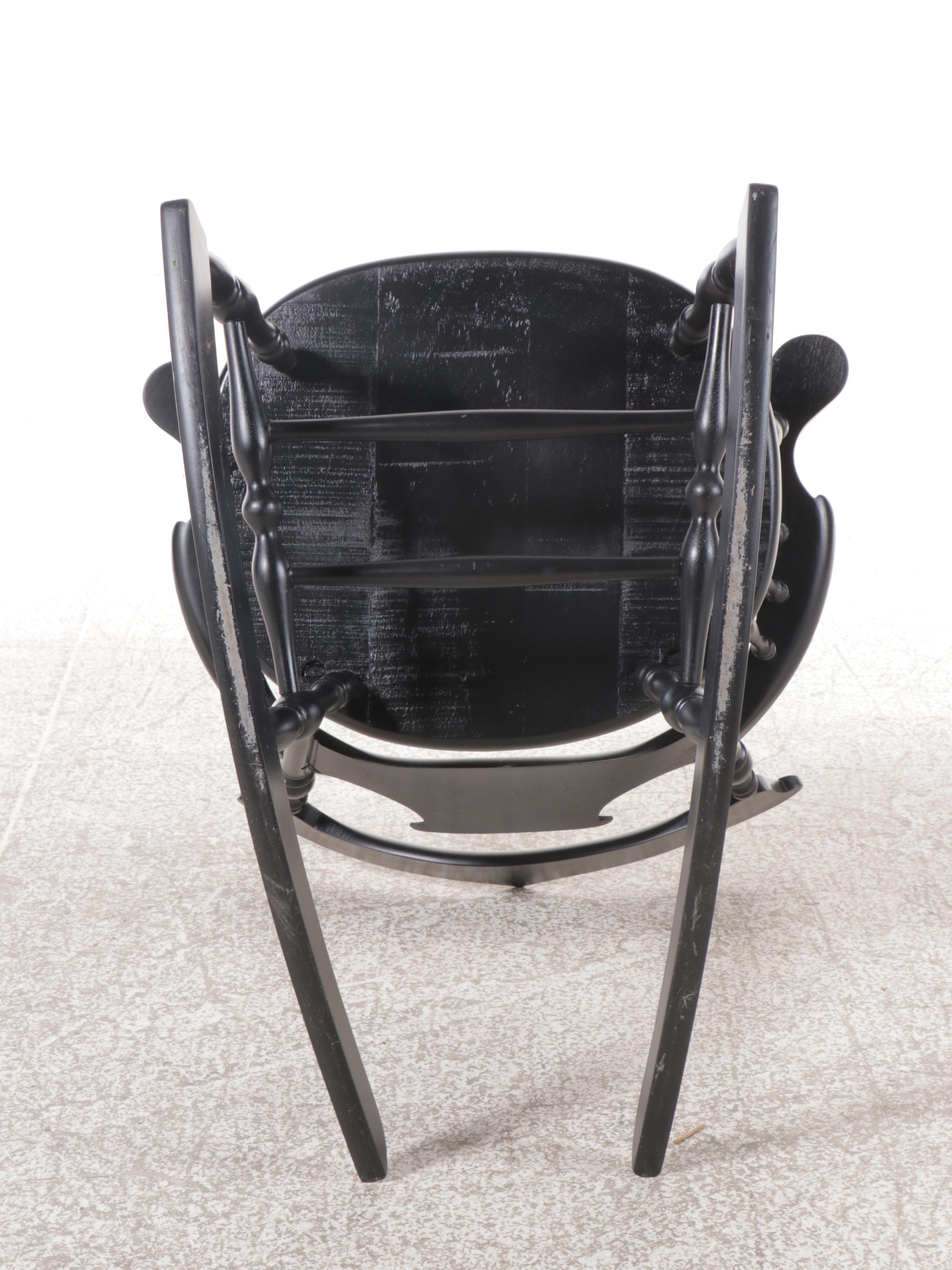 Spindle Back Ebonized Wood Rocking Chair