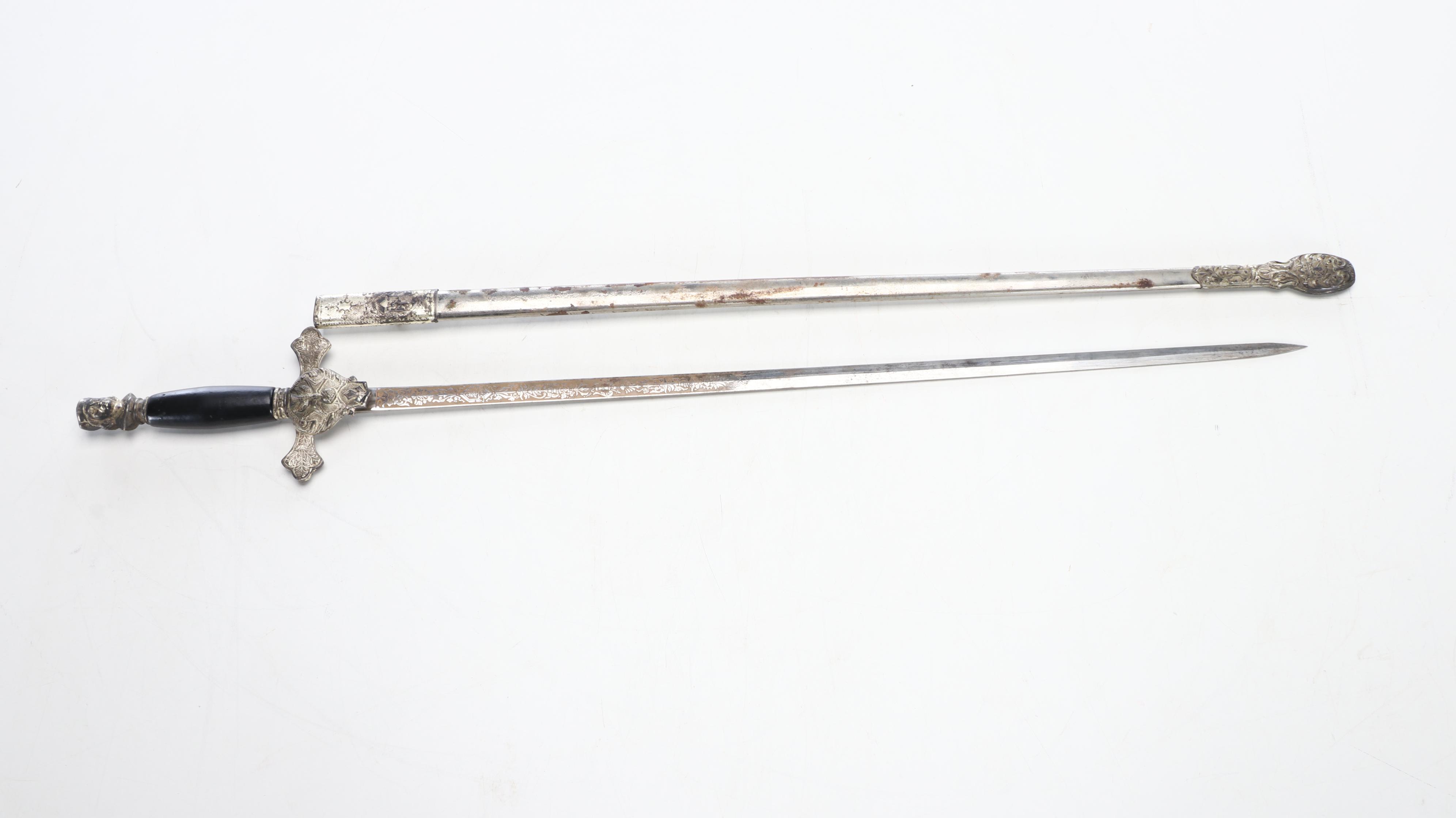 Knights of Columbus Fraternal Sword with German Fencing Foil