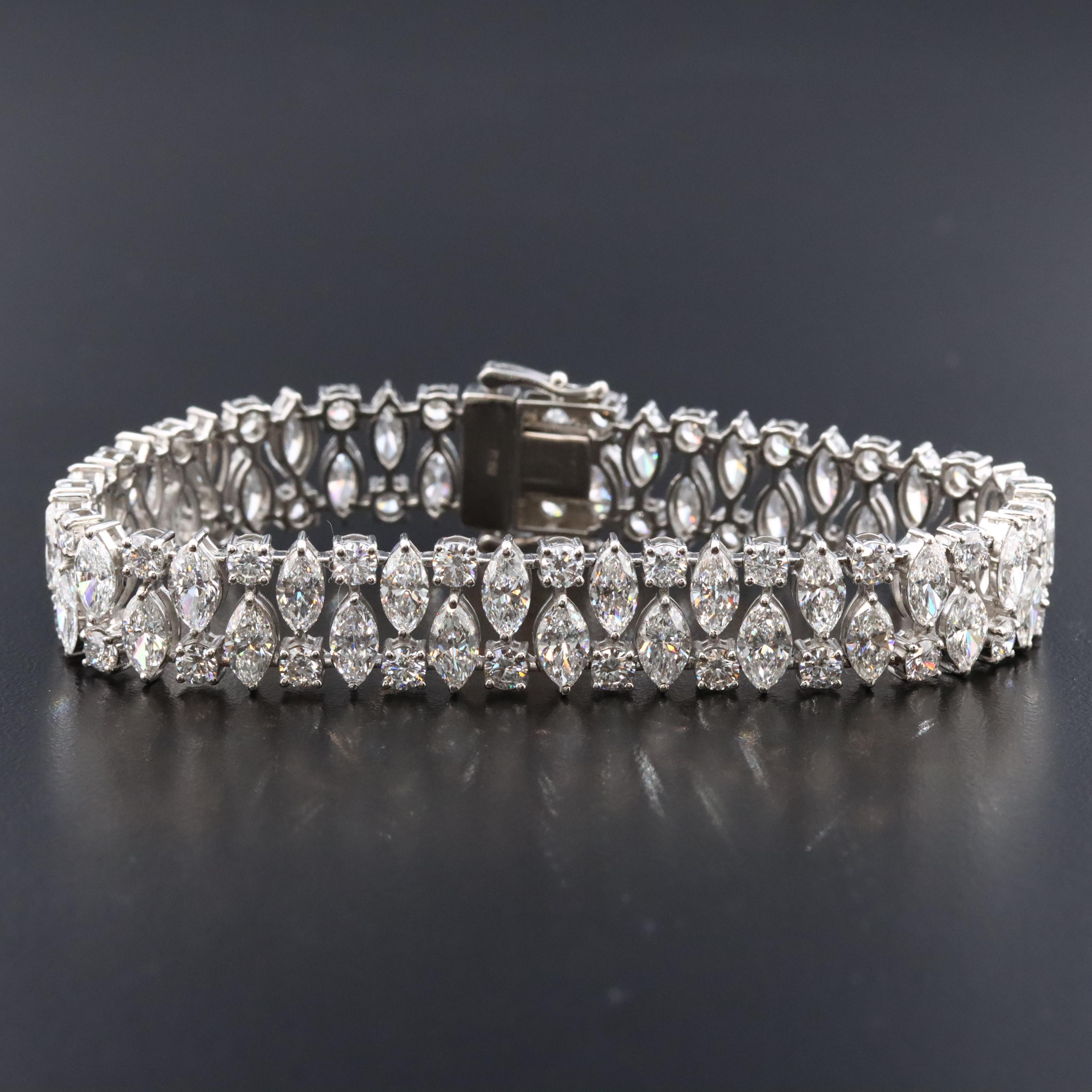 Platinum 19.08 CTW Lab Grown Diamond Bracelet