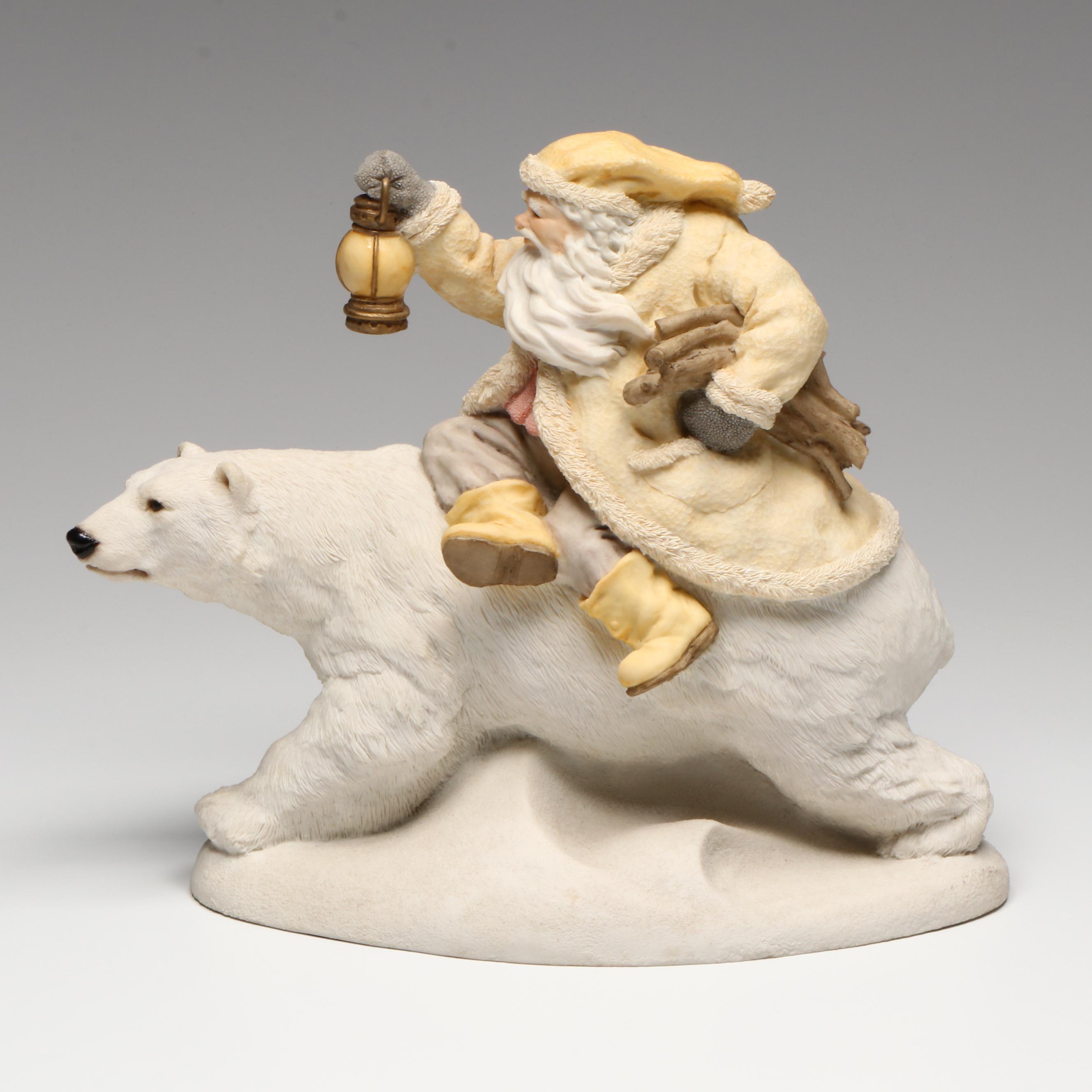 United Design Limited Edition "Into the Wind, Victorian" Resin Santa Figurine