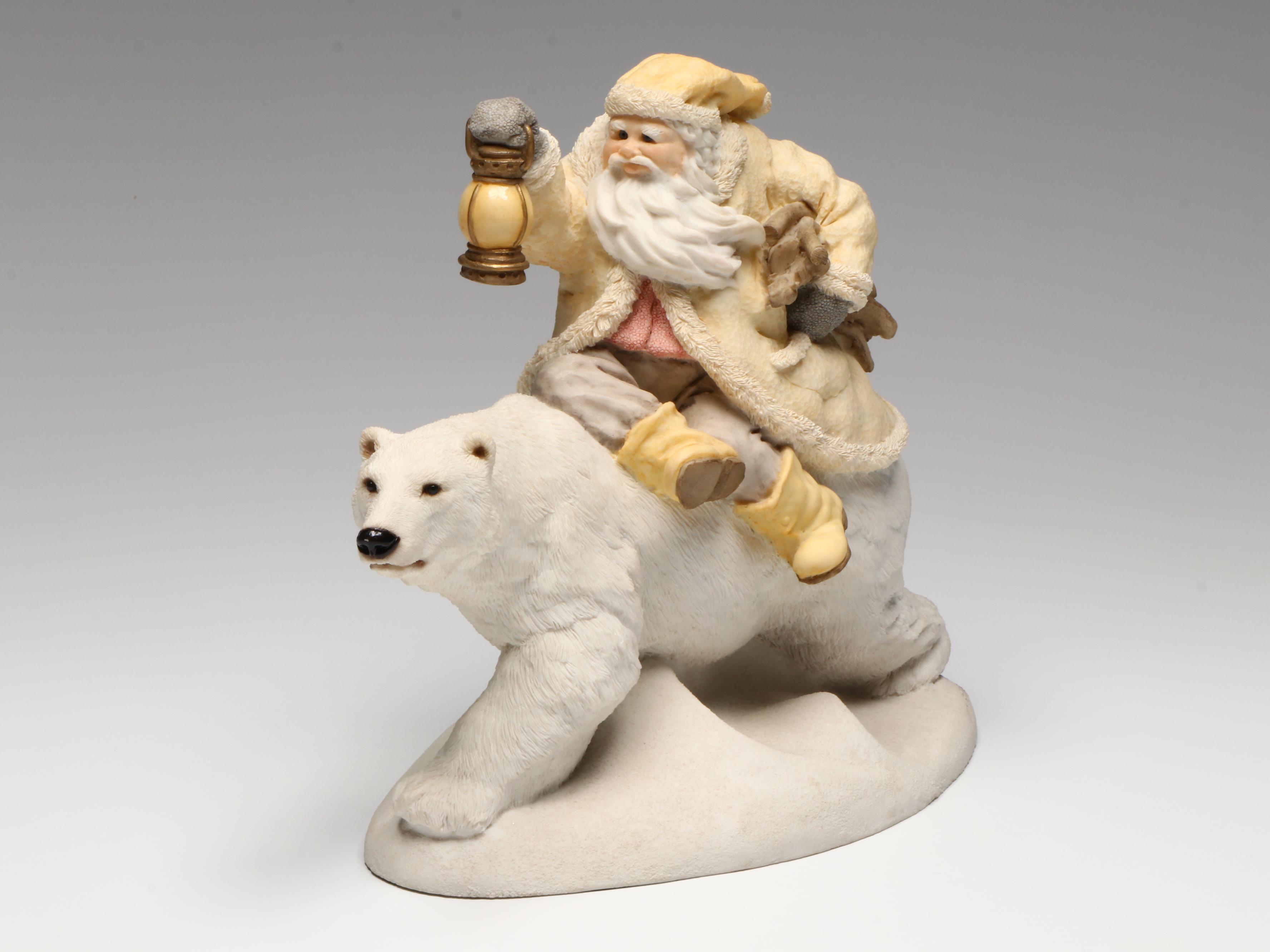 United Design Limited Edition "Into the Wind, Victorian" Resin Santa Figurine
