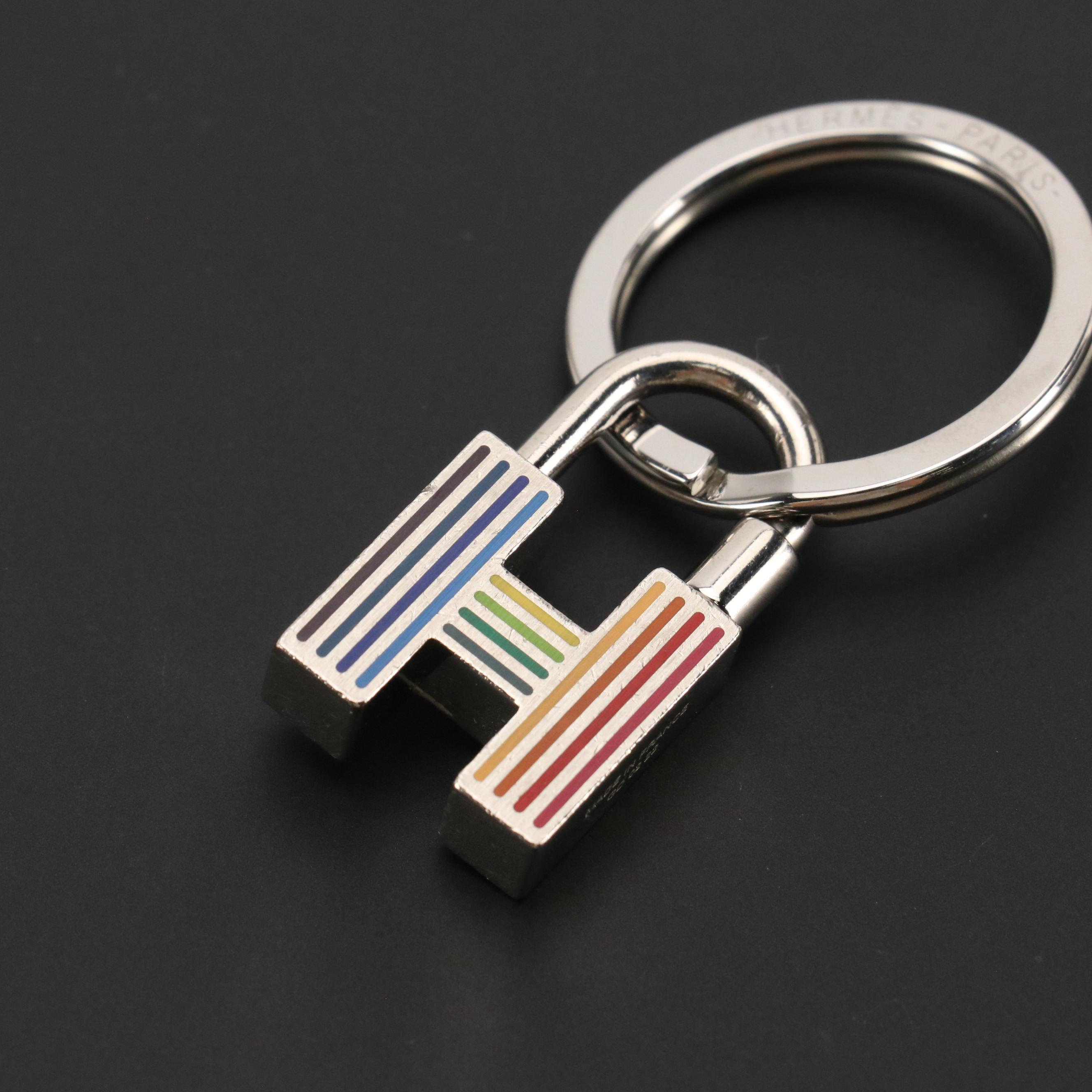 Hermès Cadenas Quizz Rainbow Key Ring in Box