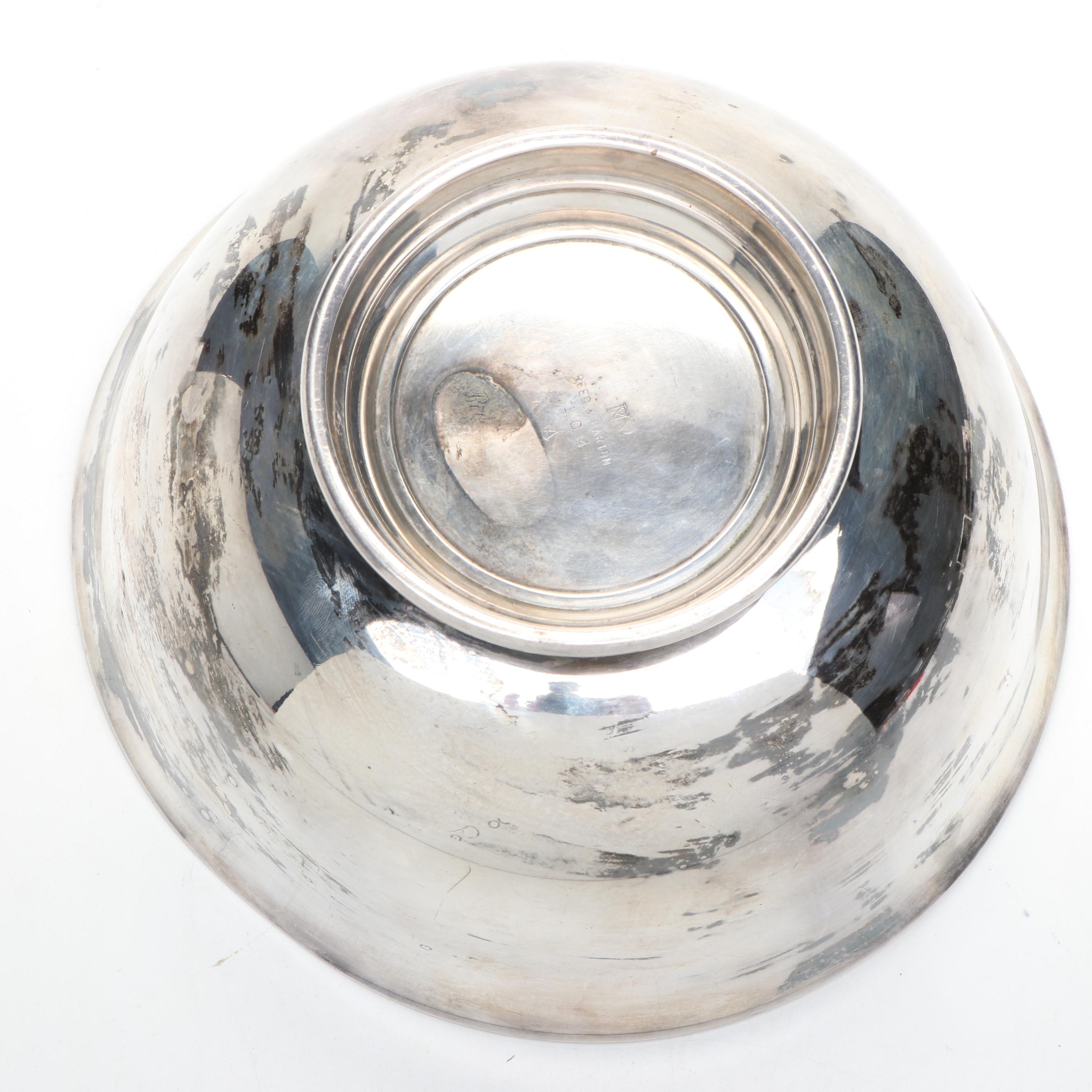 Reed & Barton Silver Plate Bowl with Polished Stone Fruits