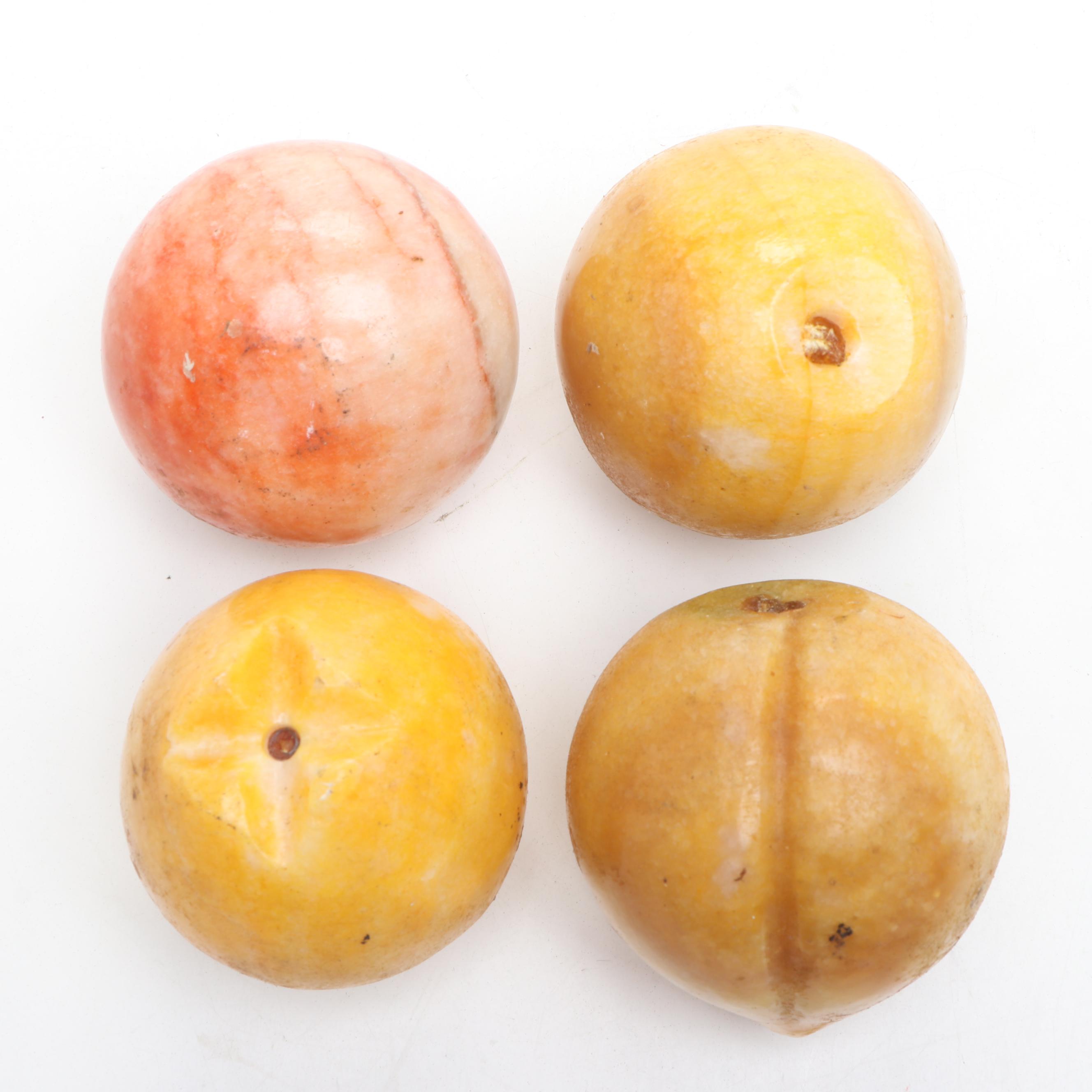 Reed & Barton Silver Plate Bowl with Polished Stone Fruits