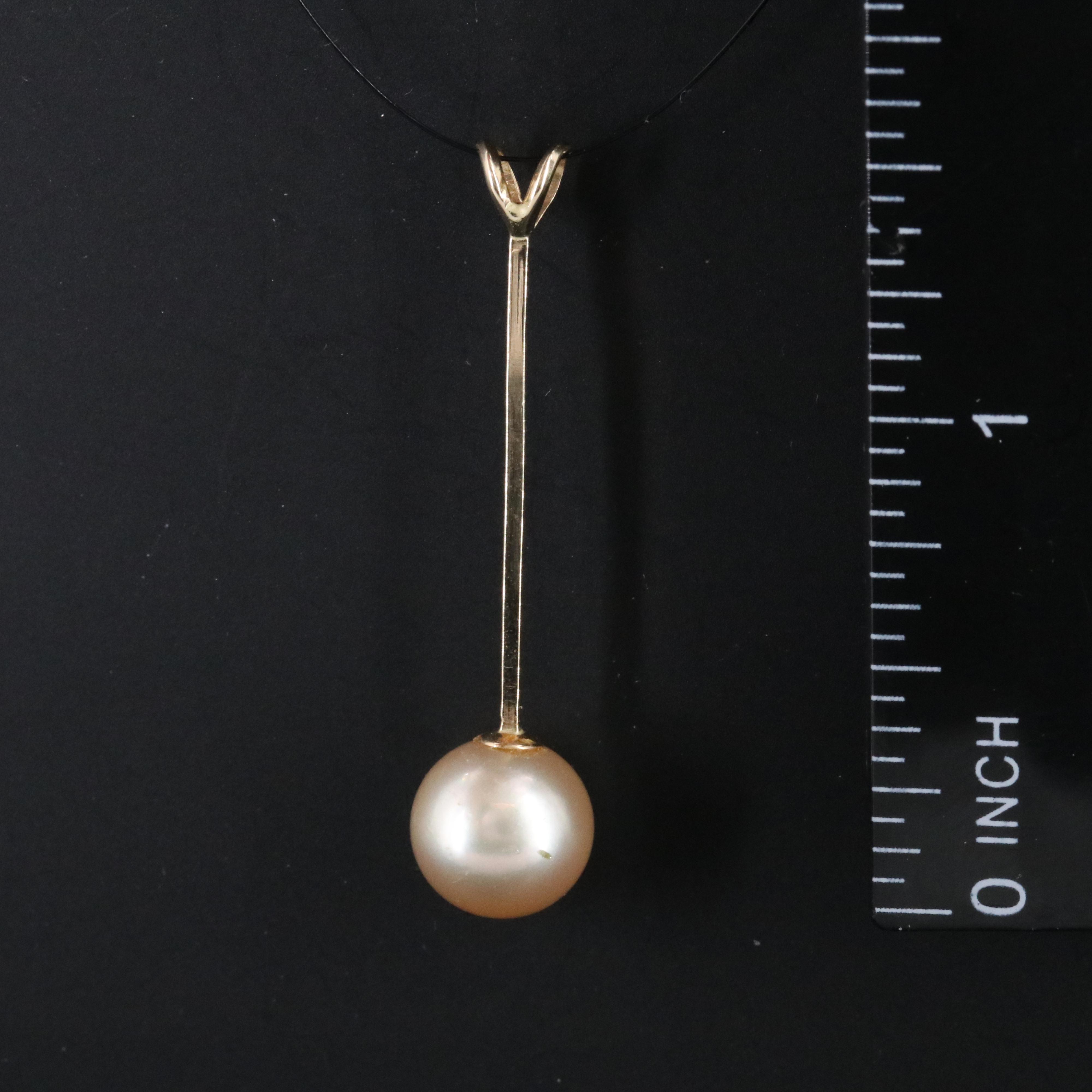 14K Pearl Stick Pendant