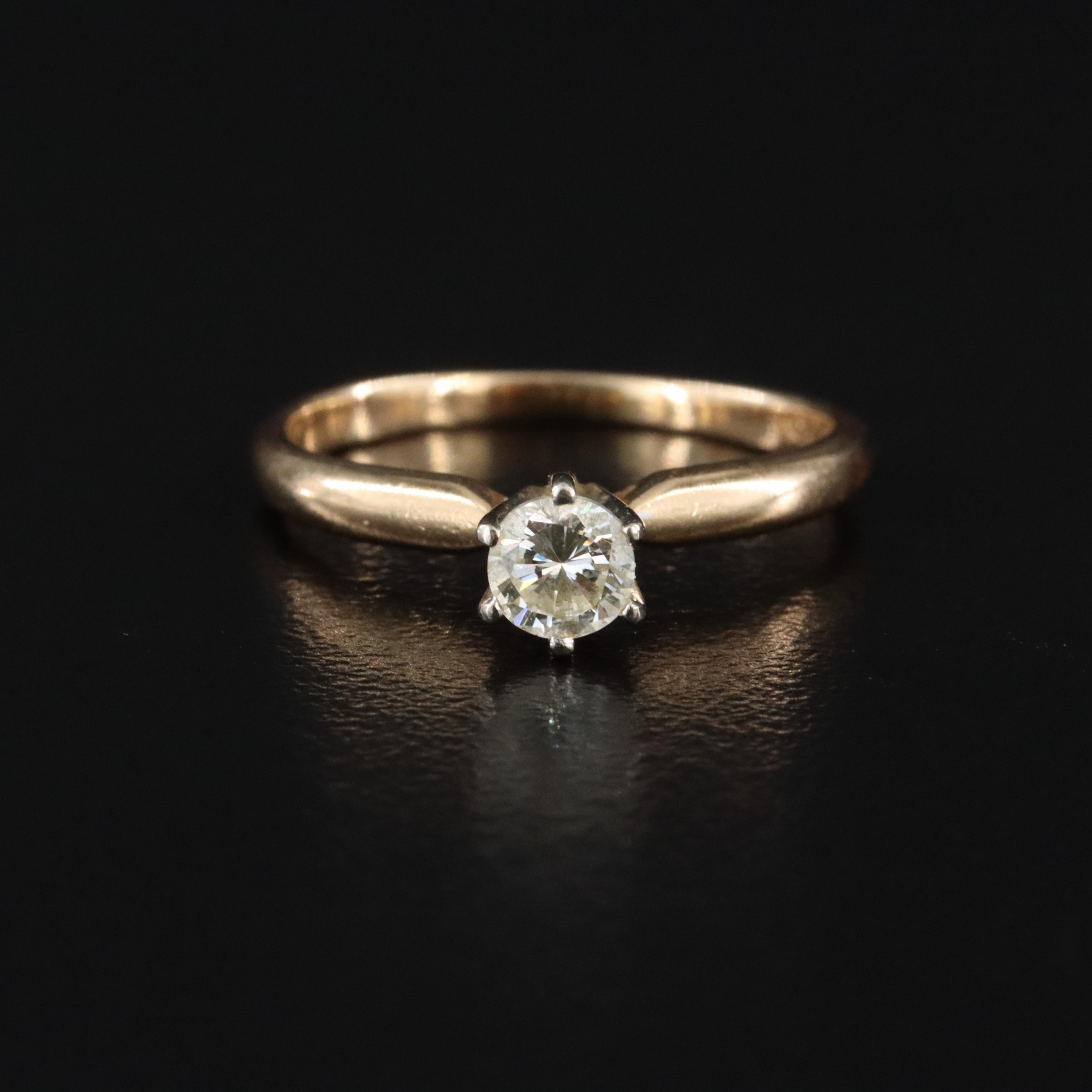 14K 0.21 CT Diamond Solitaire Ring