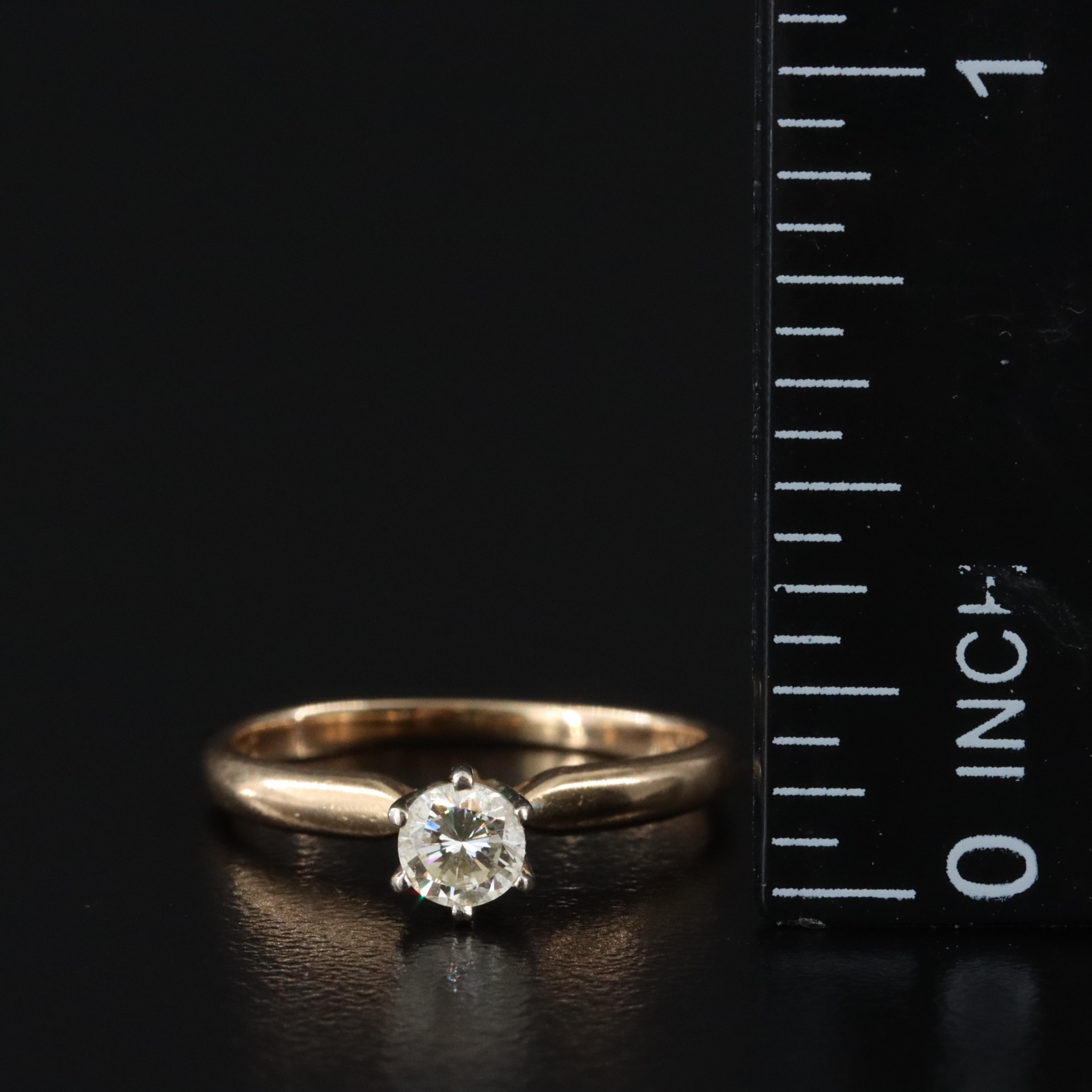 14K 0.21 CT Diamond Solitaire Ring