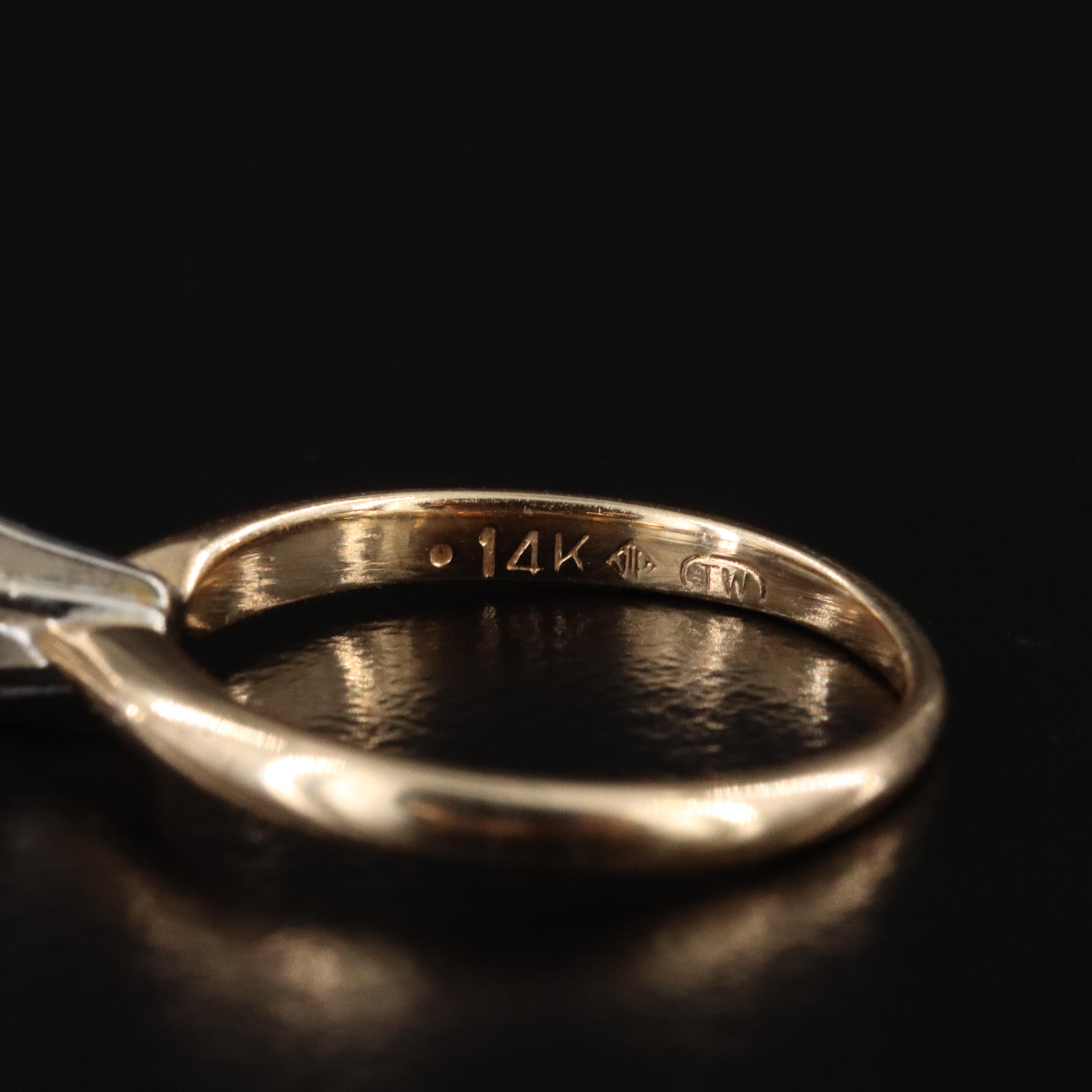 14K 0.21 CT Diamond Solitaire Ring