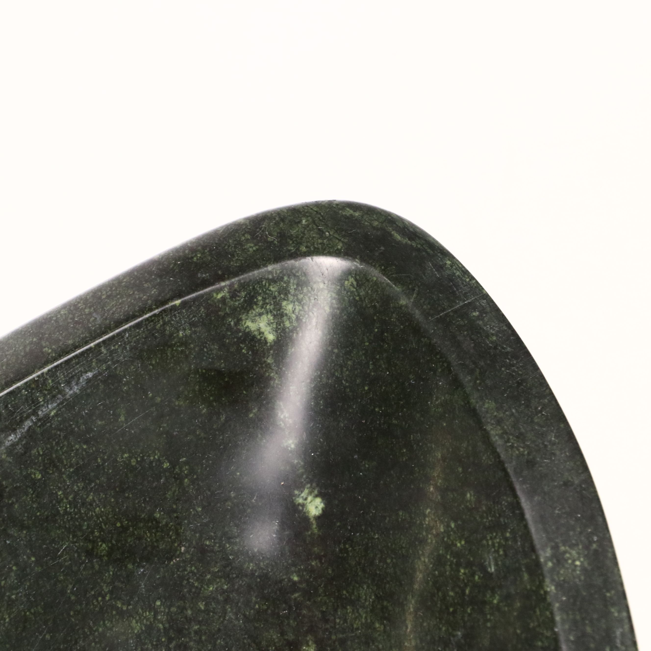 Carved Verde Green Serpentine Decorative Bowl