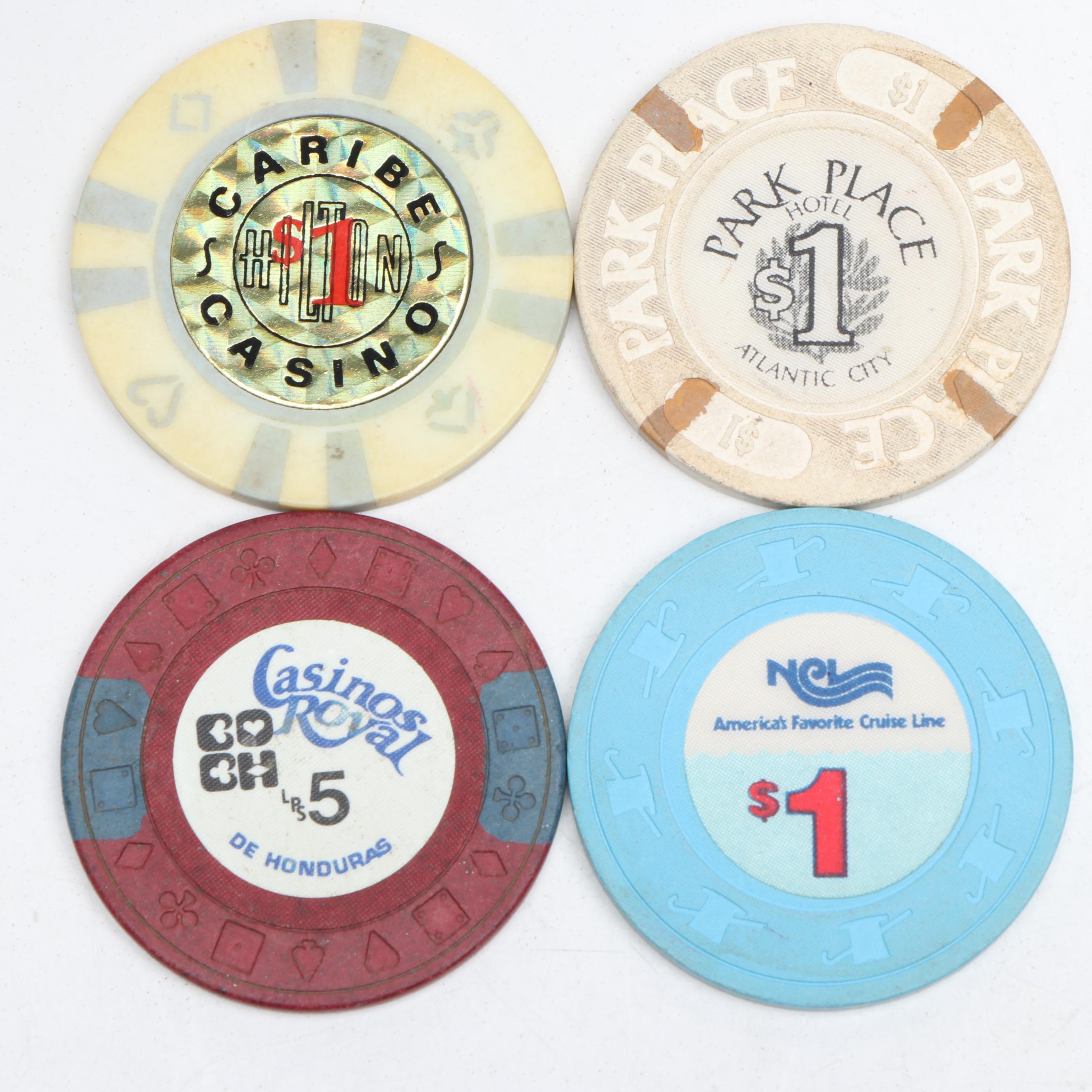 Casino Poker Chips from Las Vegas, Atlantic City, Honduras and the Caribbean
