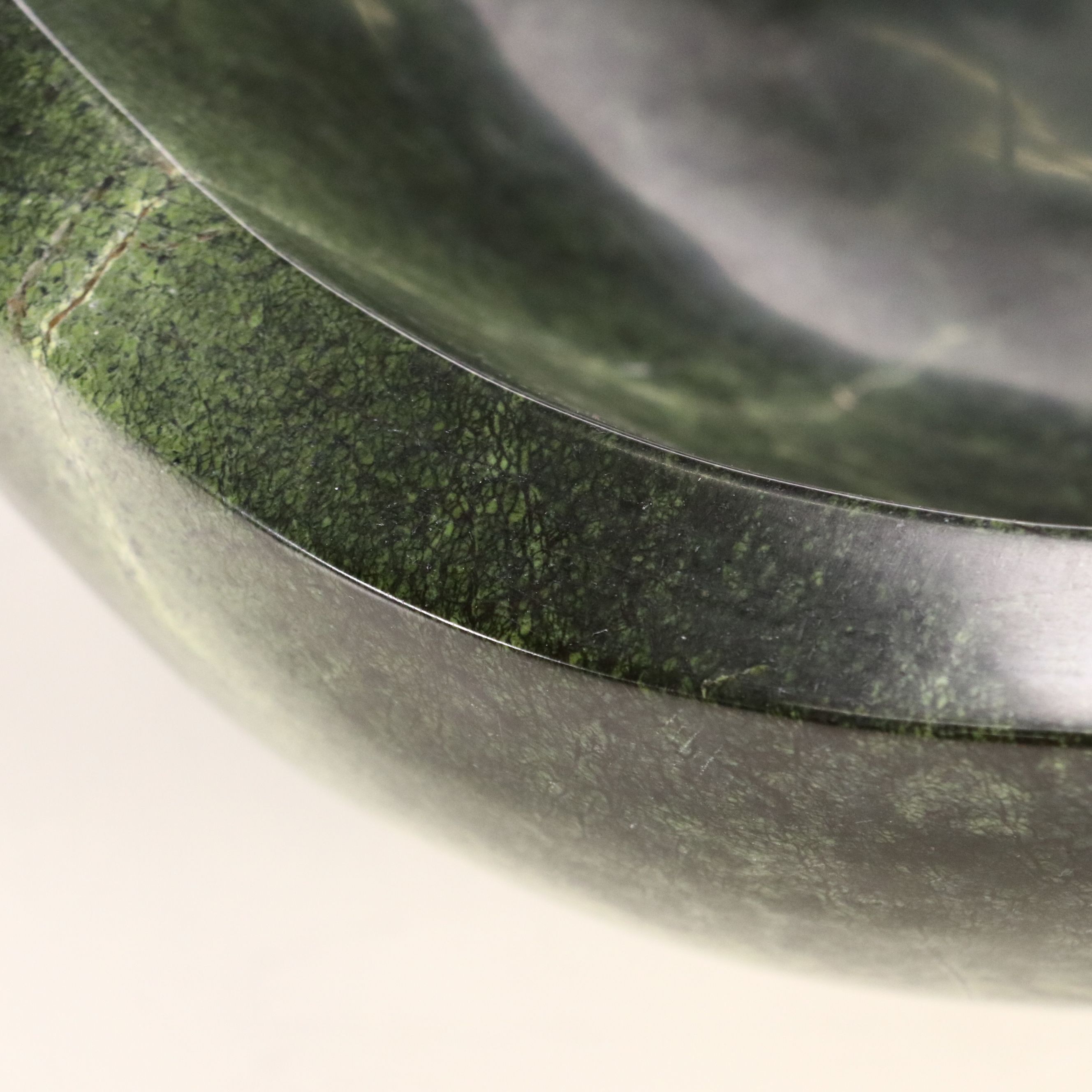 Carved Verde Green Serpentine Decorative Bowl