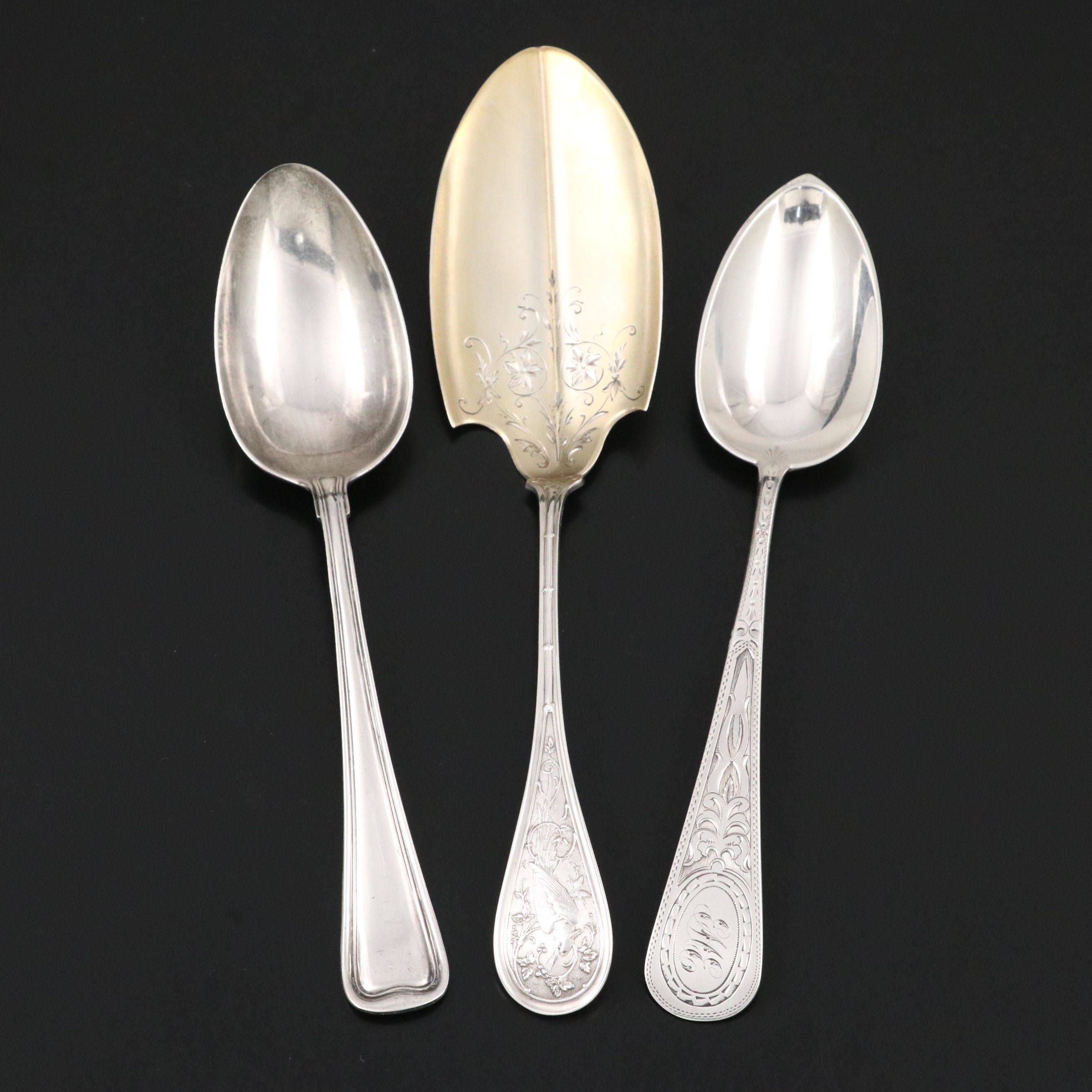 Gorham, Jacquard & Co., and William Gale Sterling Silver Serving Spoons