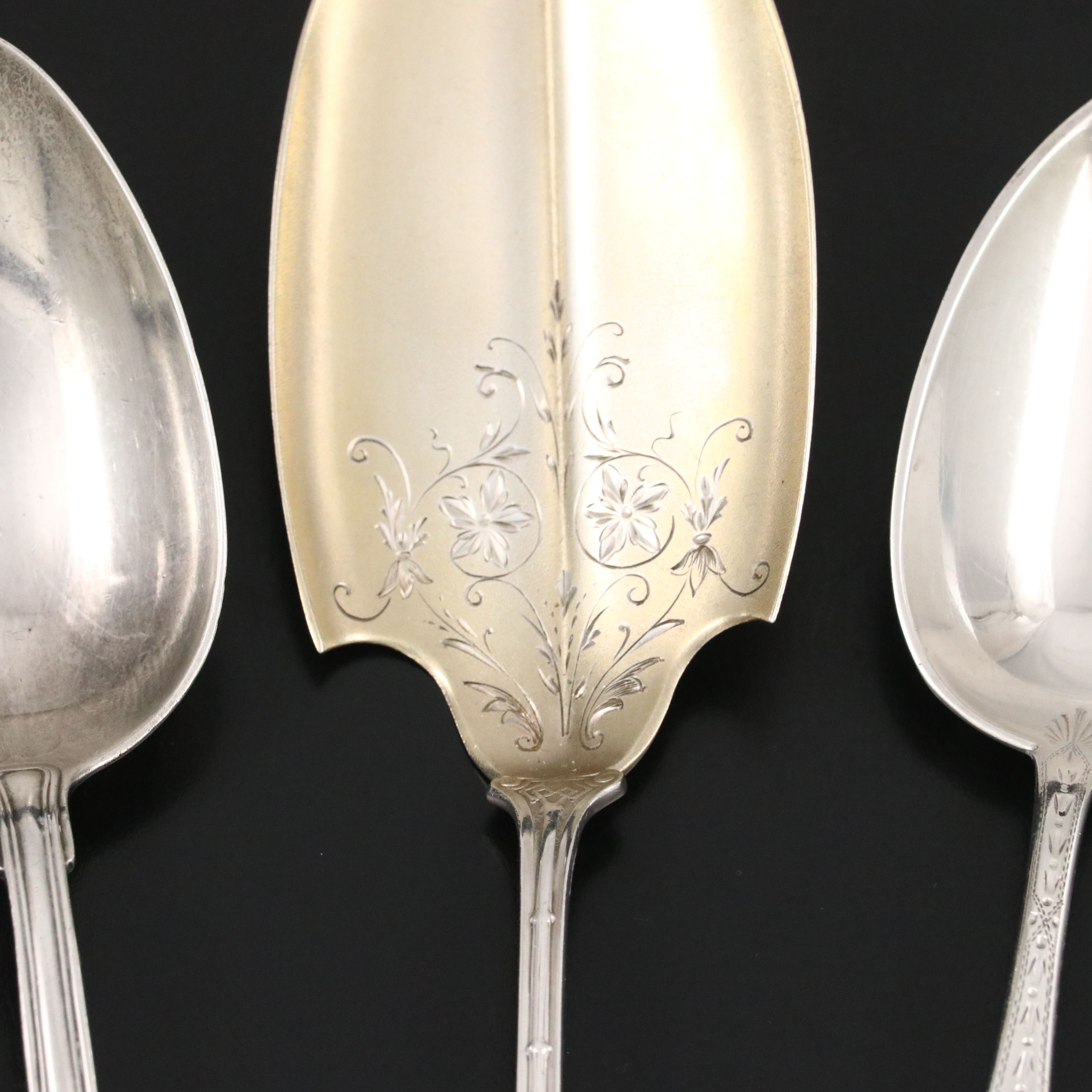 Gorham, Jacquard & Co., and William Gale Sterling Silver Serving Spoons