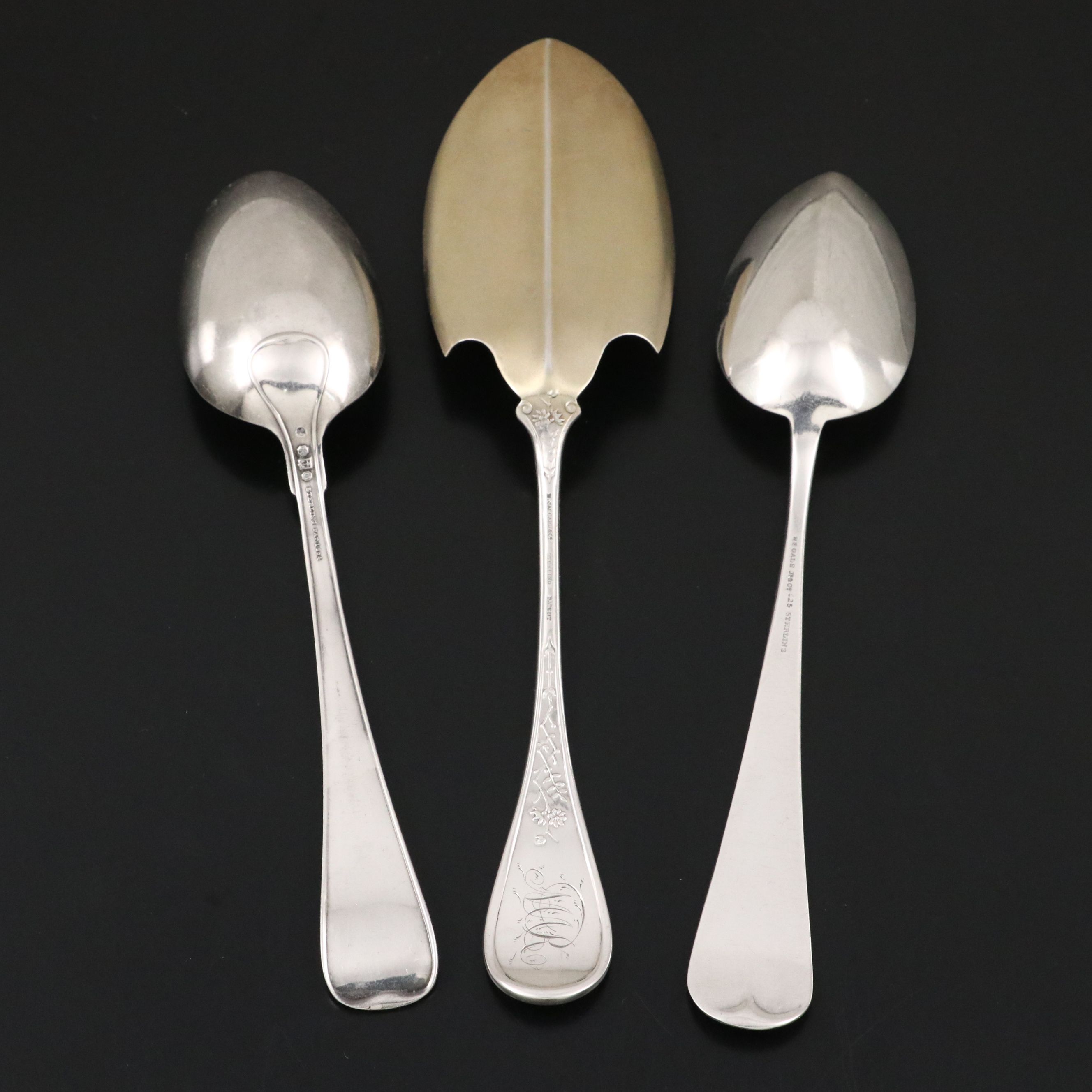 Gorham, Jacquard & Co., and William Gale Sterling Silver Serving Spoons