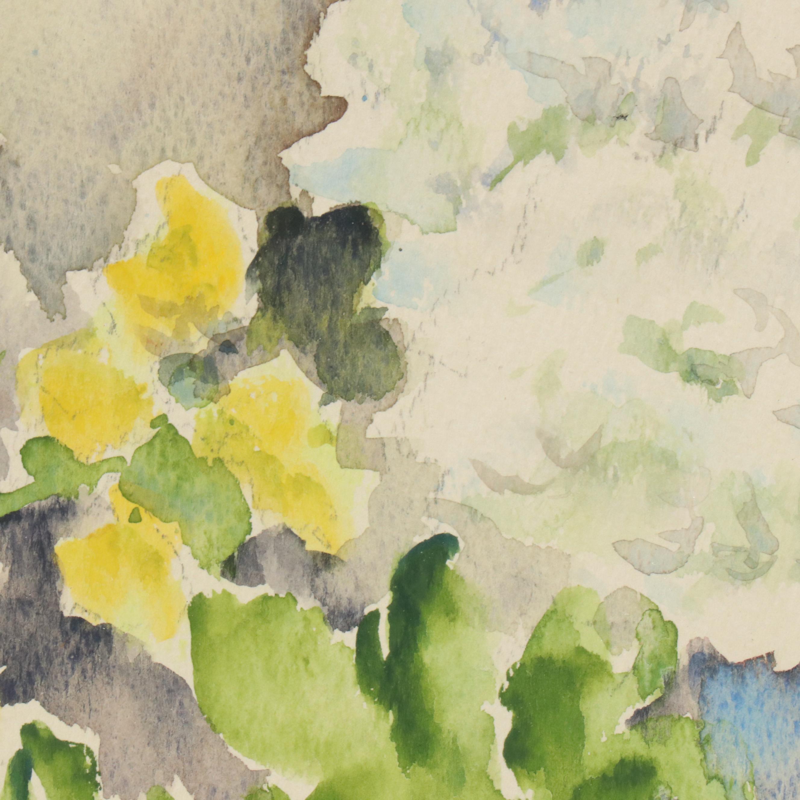 Emerine Floral Bouquet Watercolor Painting, Circa 1980