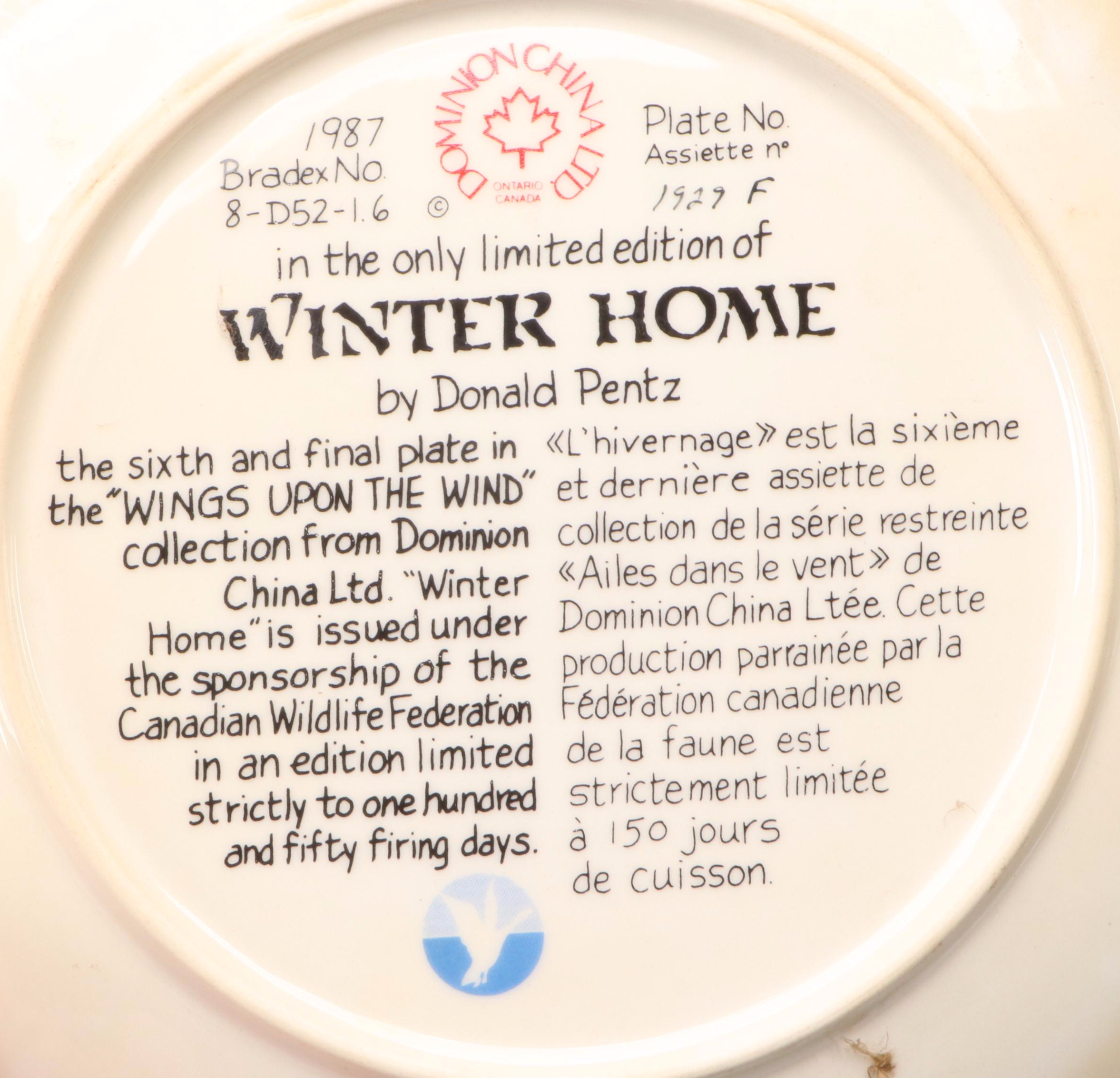 Donald Pentz "Wings Upon the Wind" Ceramic Collector Plates