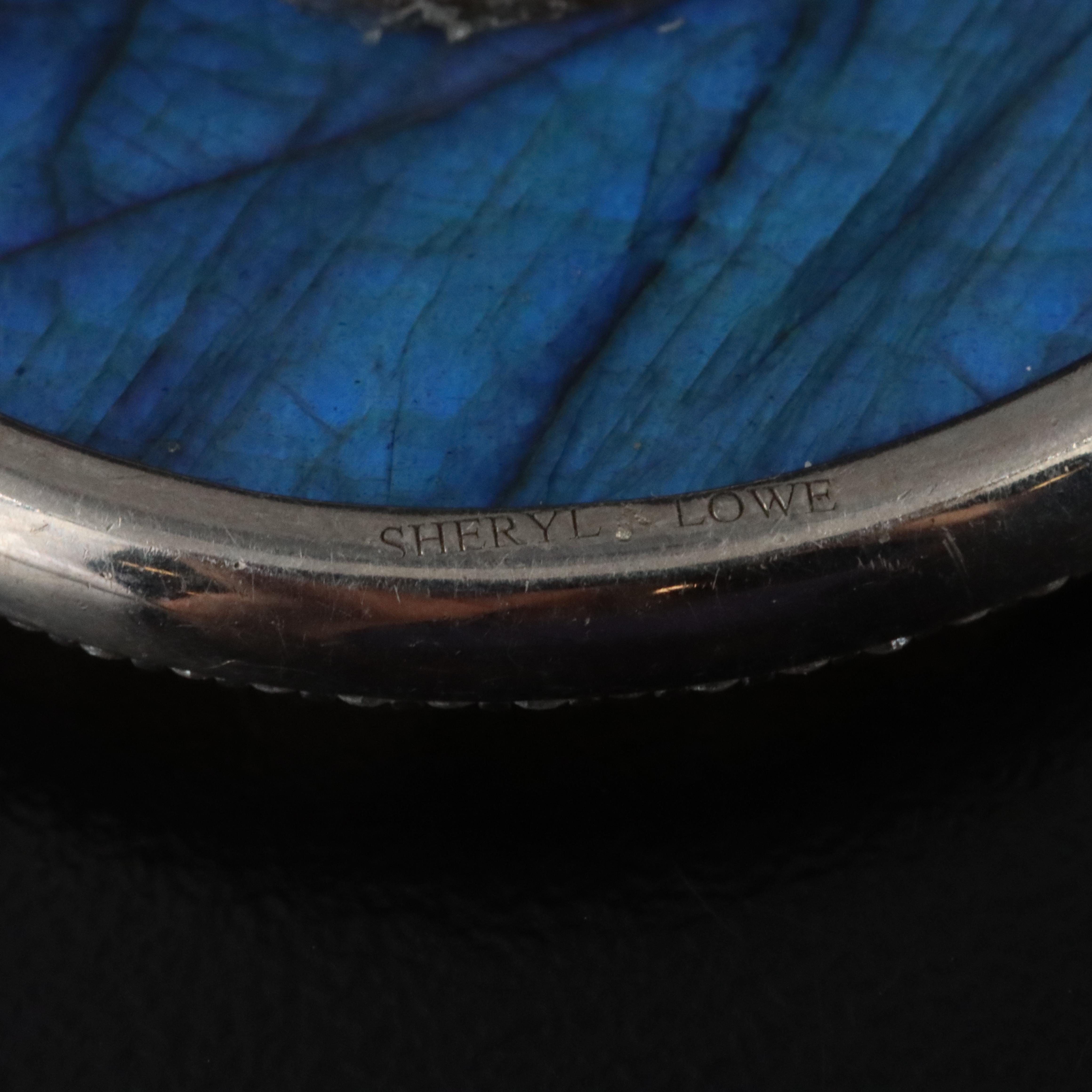 Sheryl Lowe Sterling Labradorite Disc and Diamond Pendant