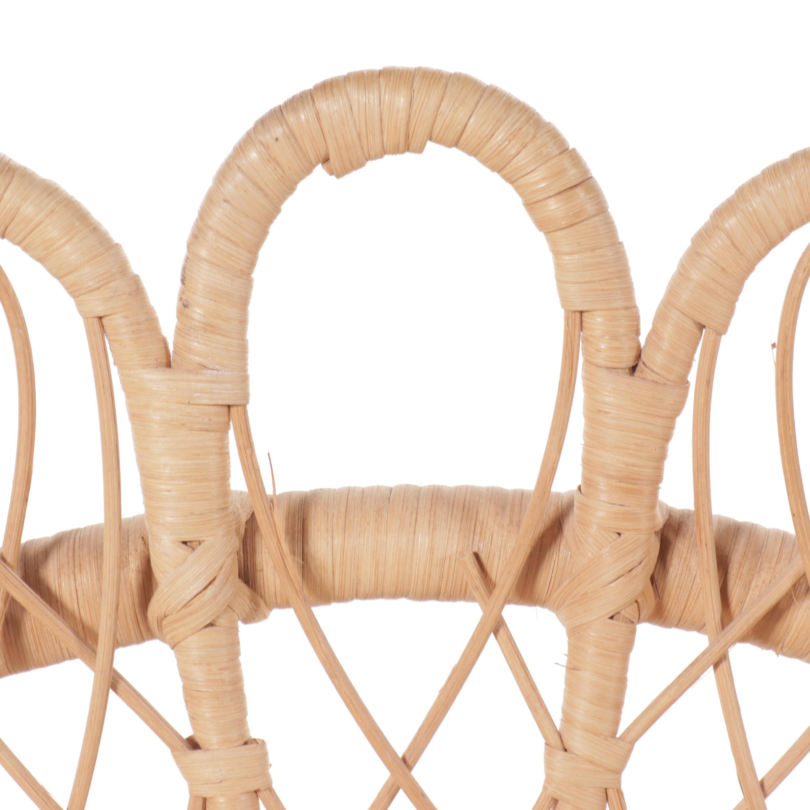 Set of Four Victorian Natural Finish Wicker Armchairs