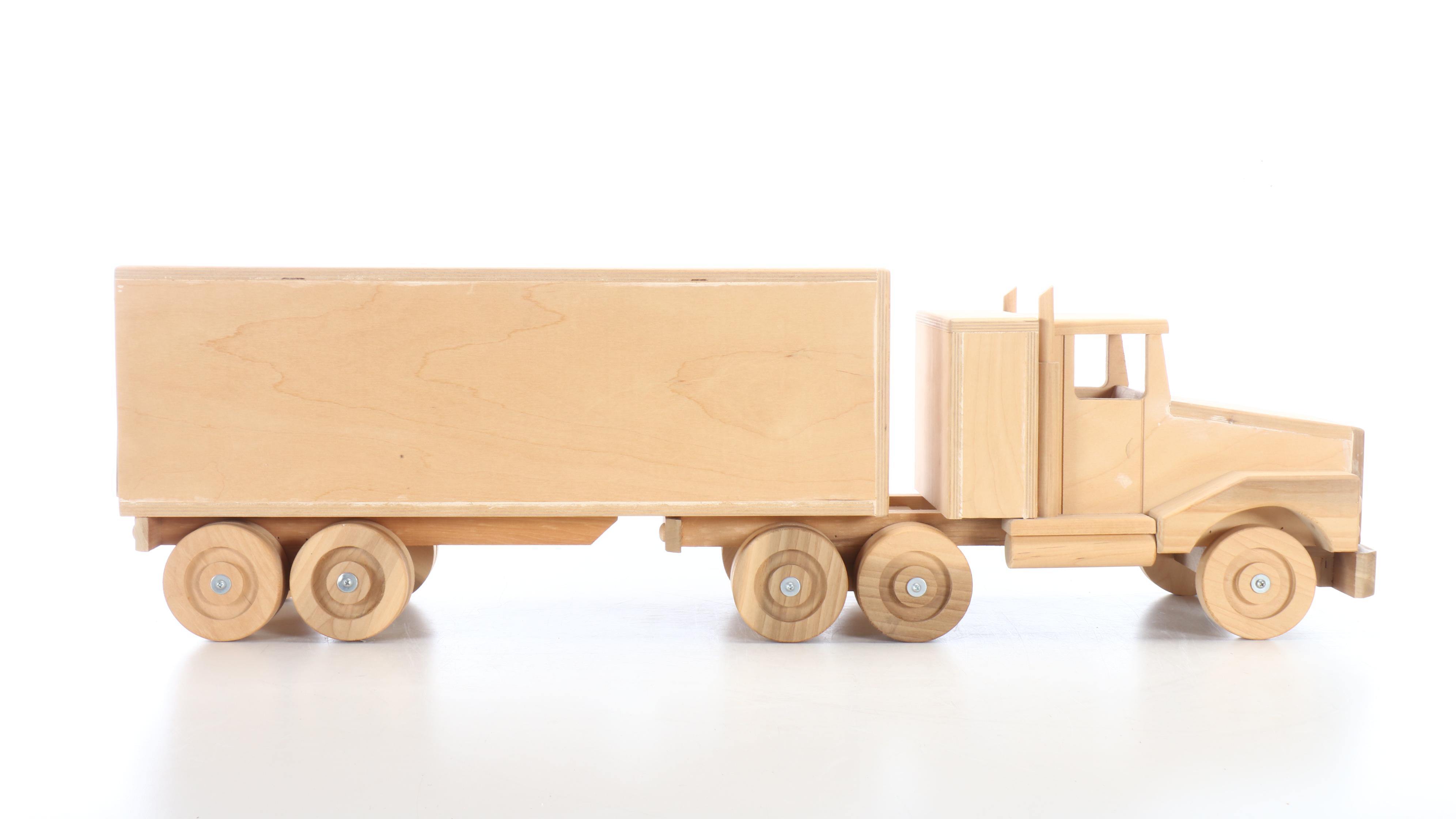 Real Toys Hand-Carved Wood Semi-Truck