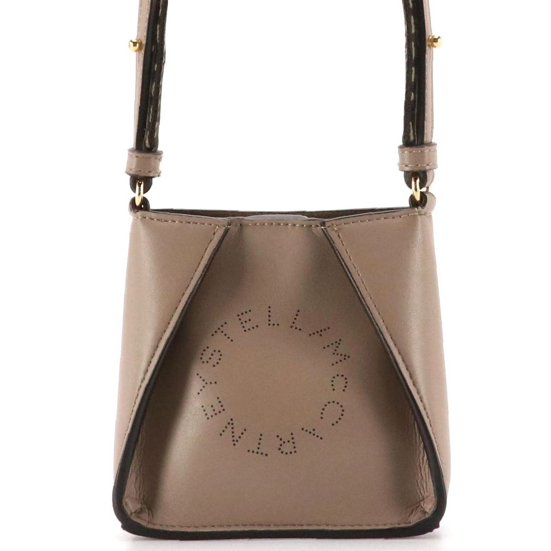Stella McCartney Micro Hobo Shoulder Bag in Taupe Vegan Leather, With Box