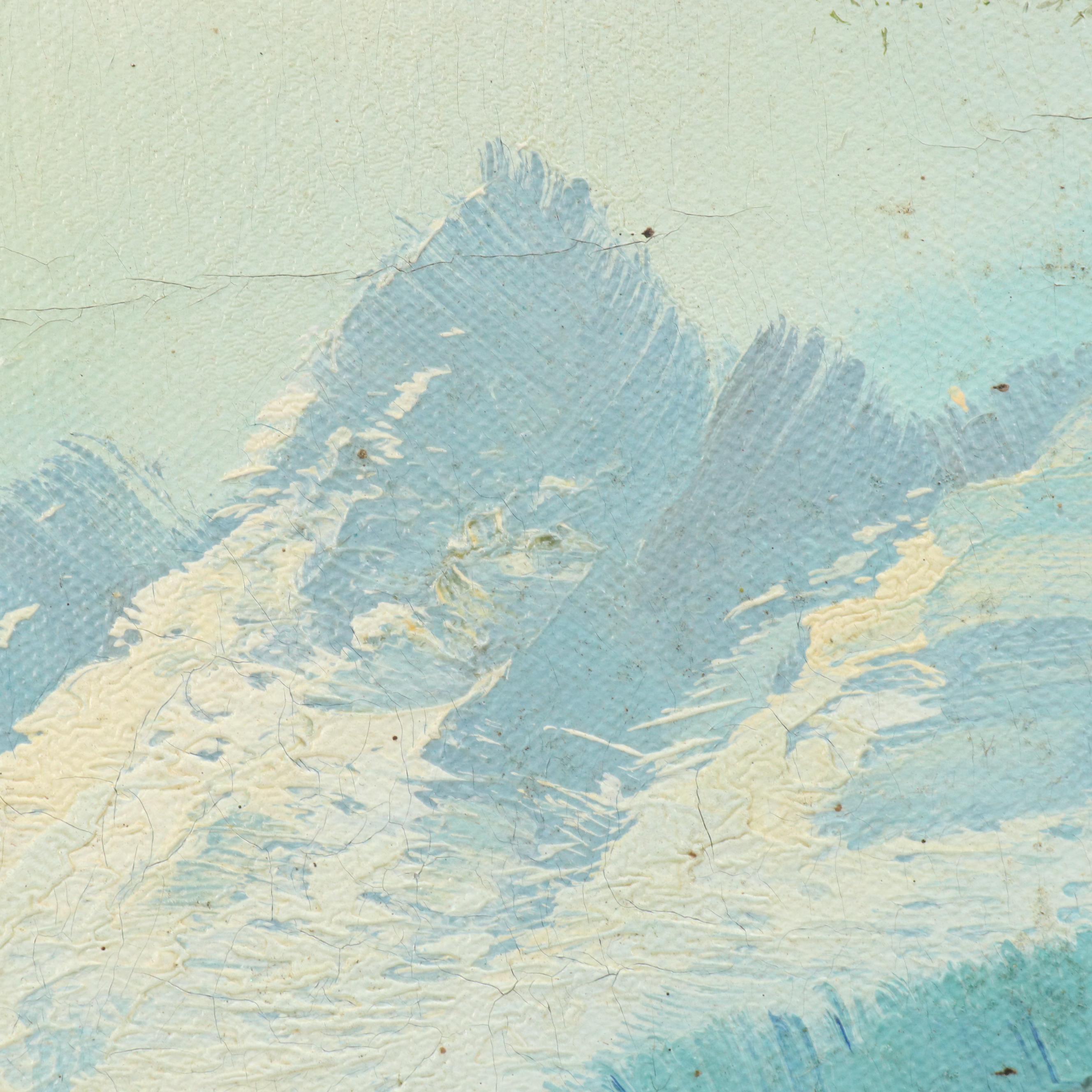 Western American Landscape Oil Painting, Mid-20th Century