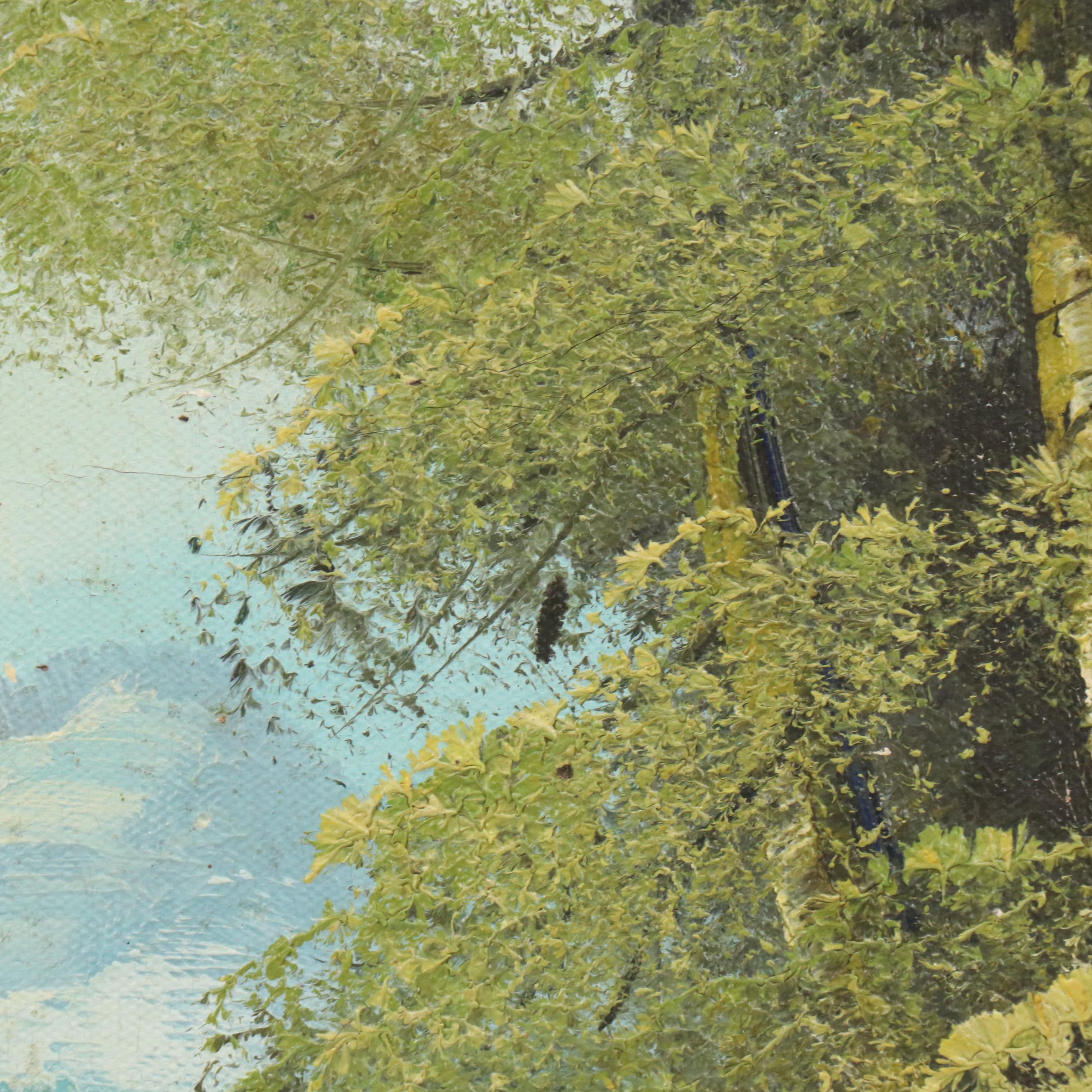 Western American Landscape Oil Painting, Mid-20th Century