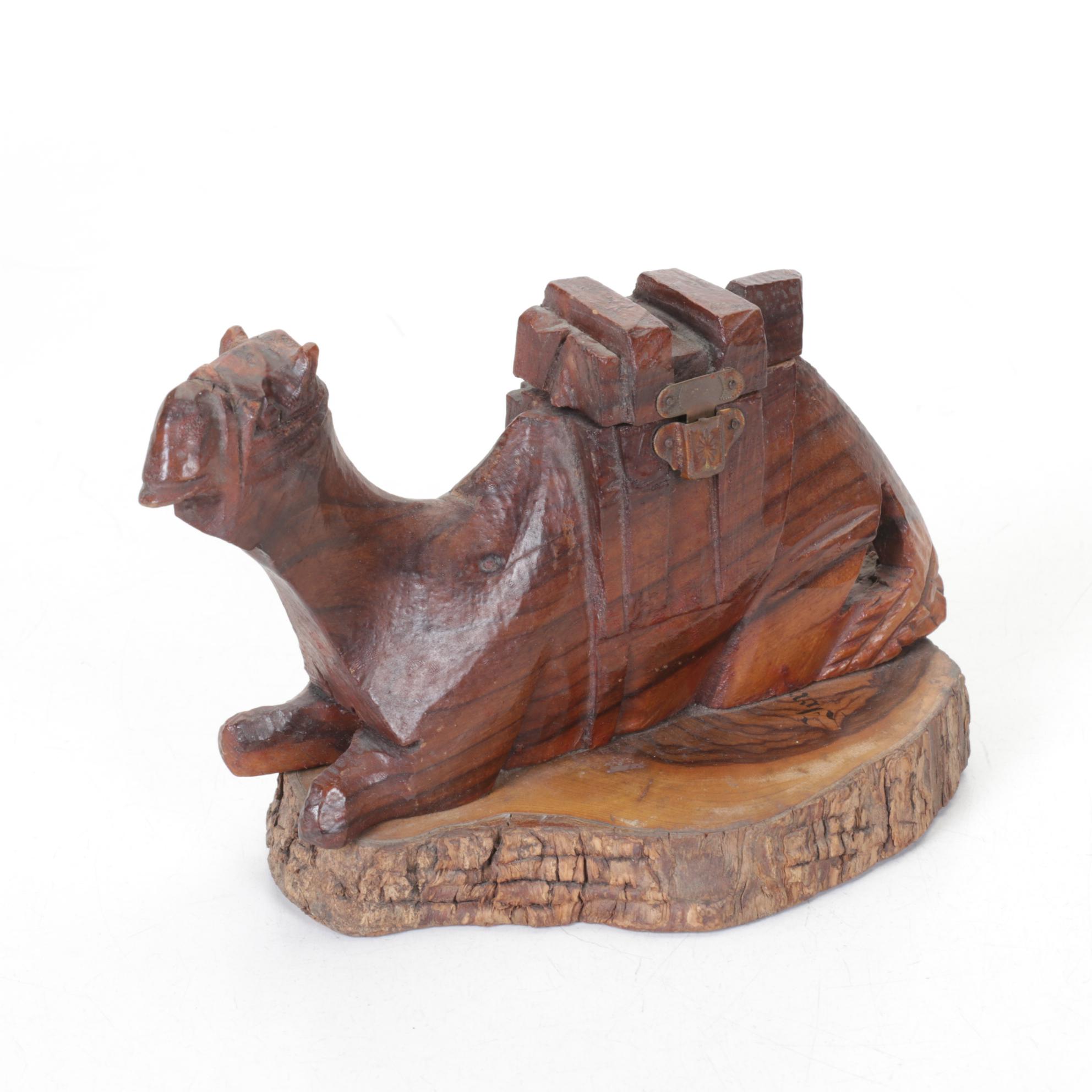 Hand-Carved Camel Pen Stand & Chinese Empress Wall Mask
