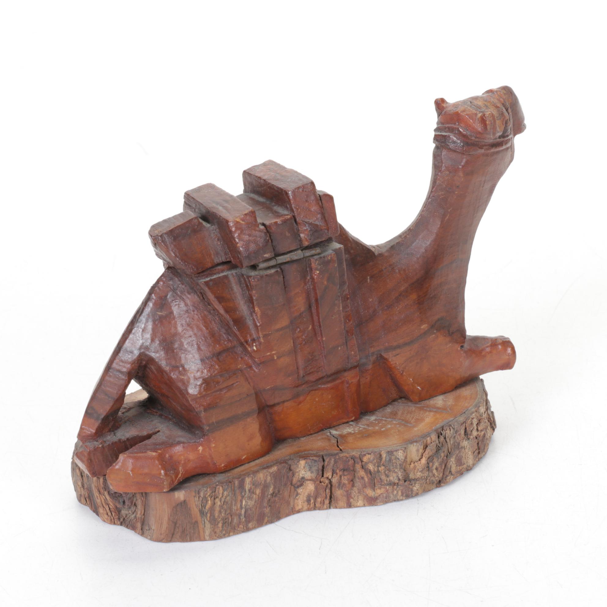 Hand-Carved Camel Pen Stand & Chinese Empress Wall Mask