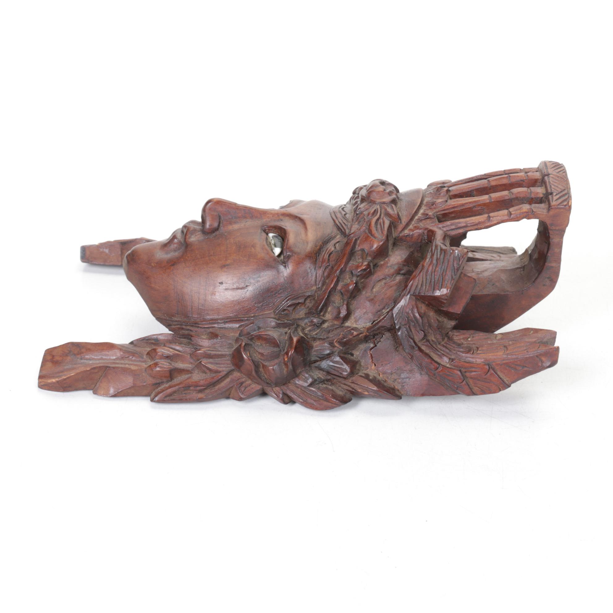 Hand-Carved Camel Pen Stand & Chinese Empress Wall Mask