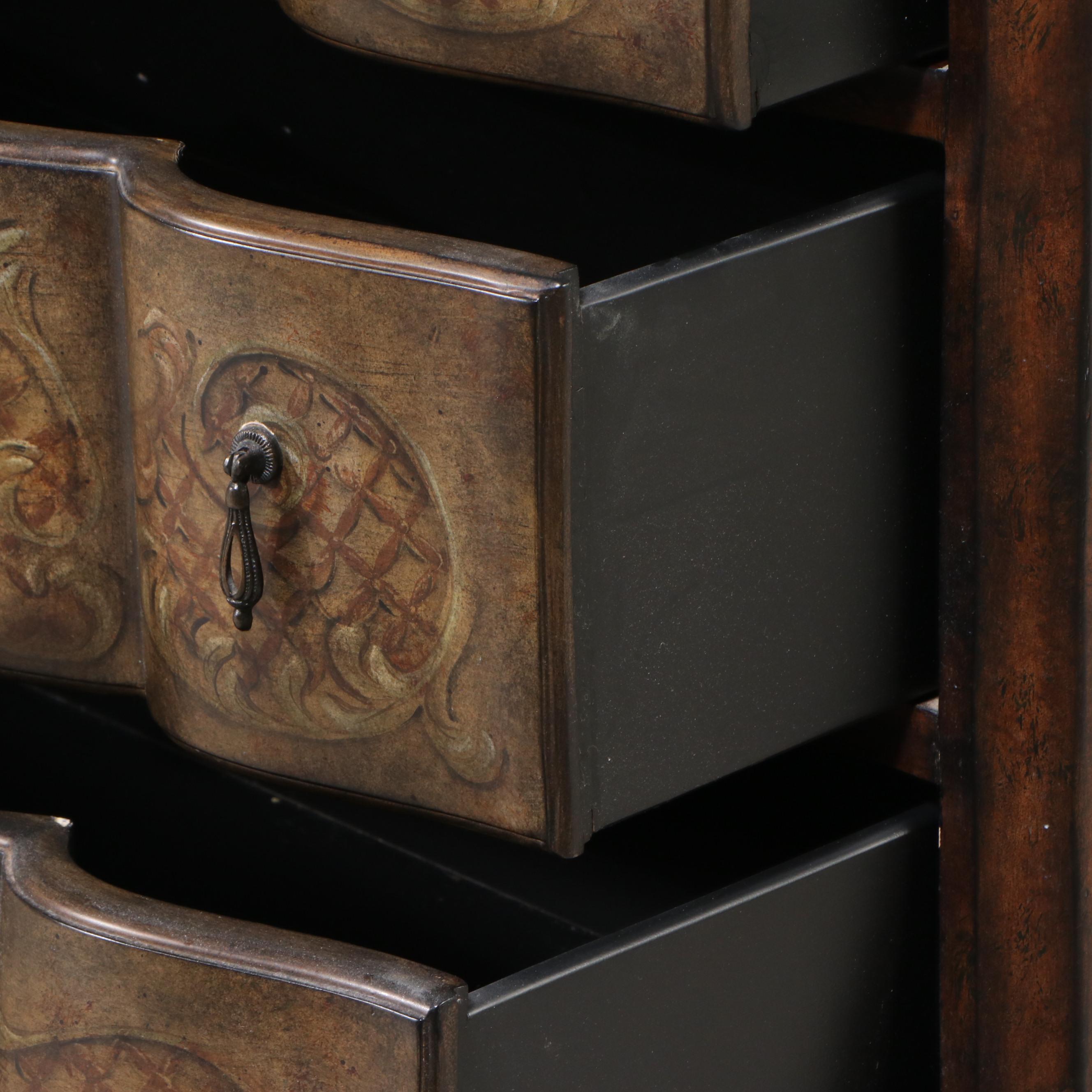 Artistica Painted Wood Serpentine Front Three-Drawer Chest