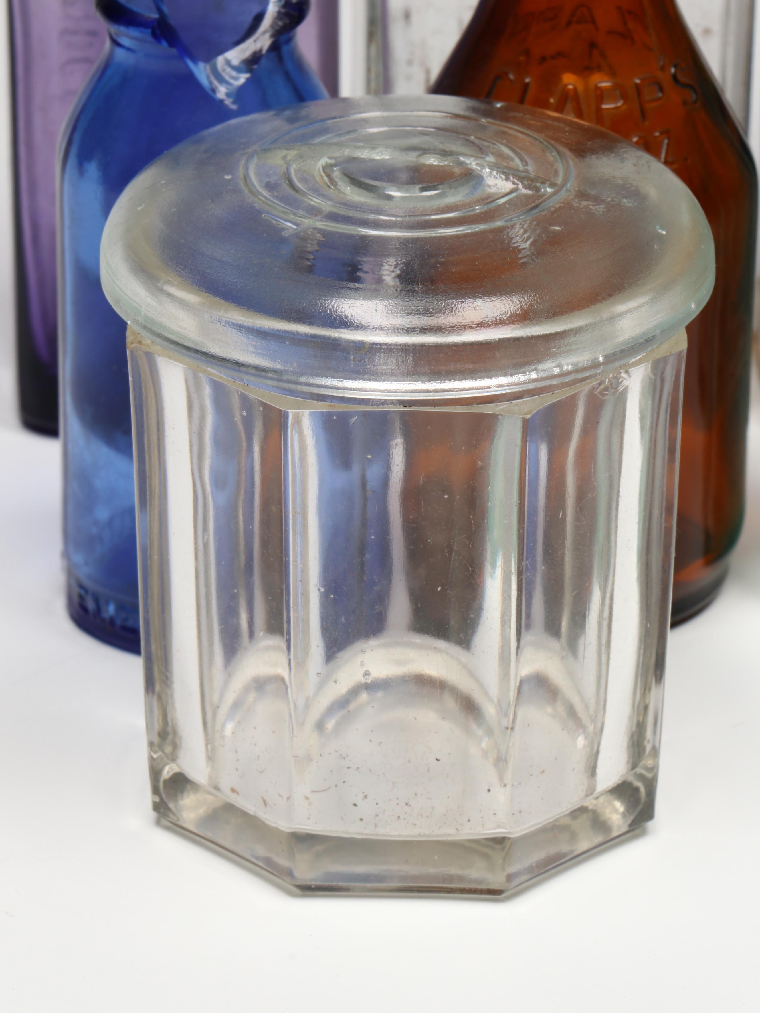 Medicine Tins, Tonic Jars and Ceramic Mortar and Pestle