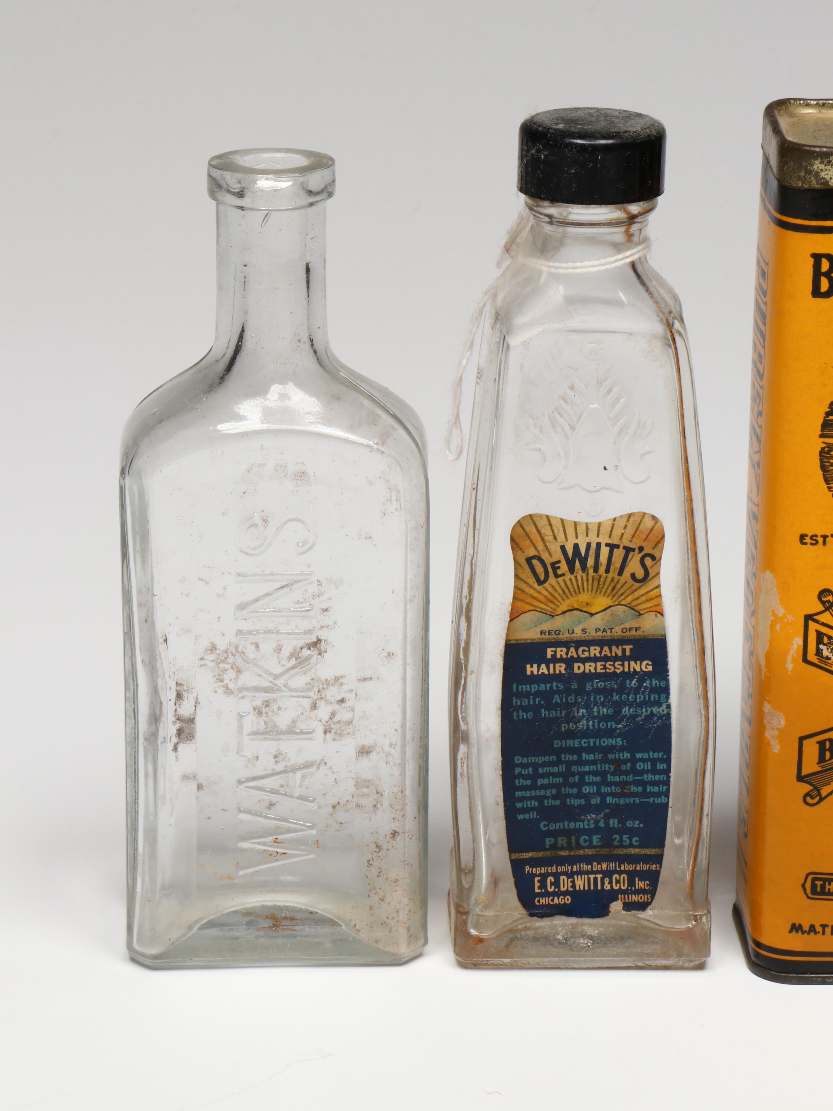 Medicine Tins, Tonic Jars and Ceramic Mortar and Pestle