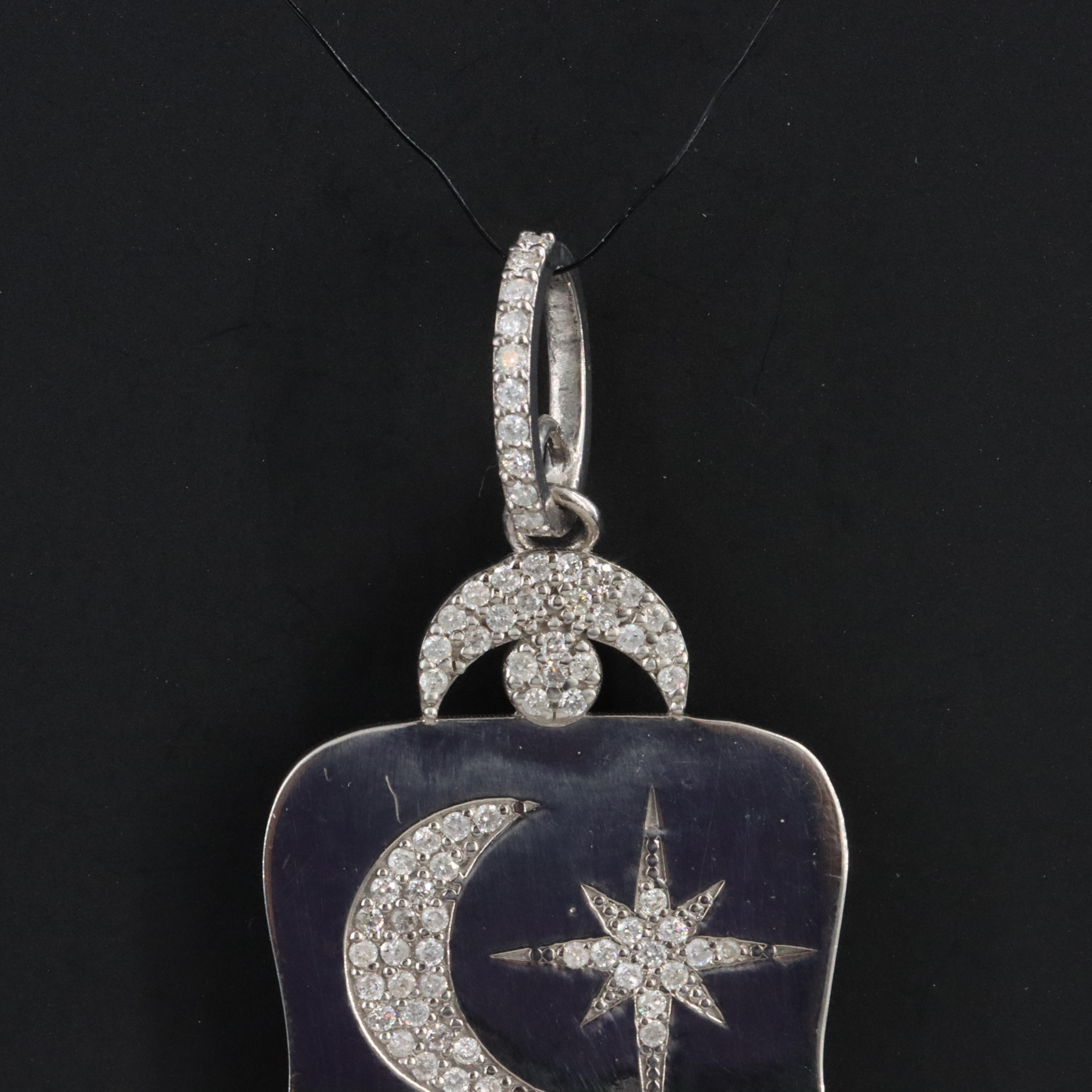 Sheryl Lowe Sterling Diamond Hamsa Hand Pendant