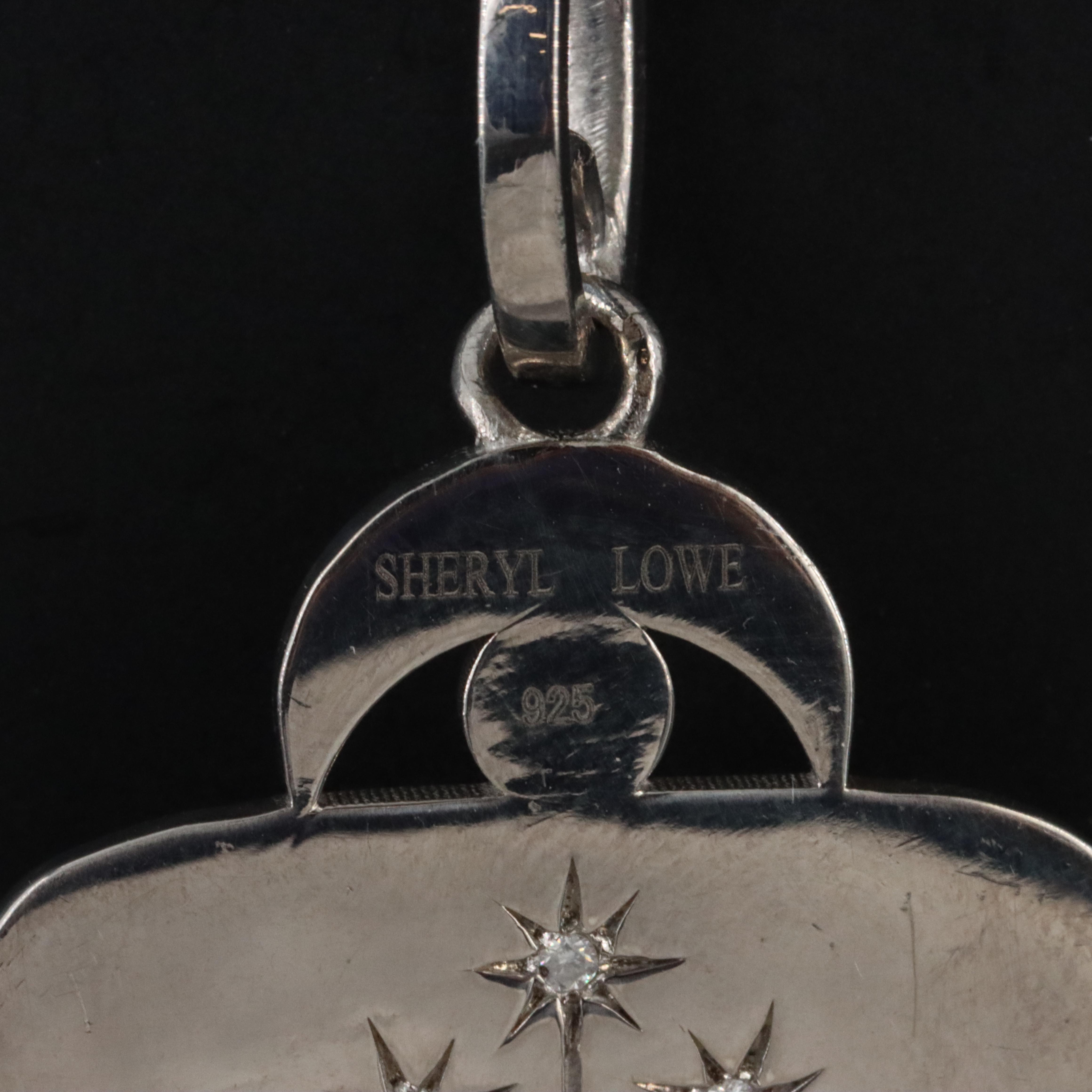 Sheryl Lowe Sterling Diamond Hamsa Hand Pendant
