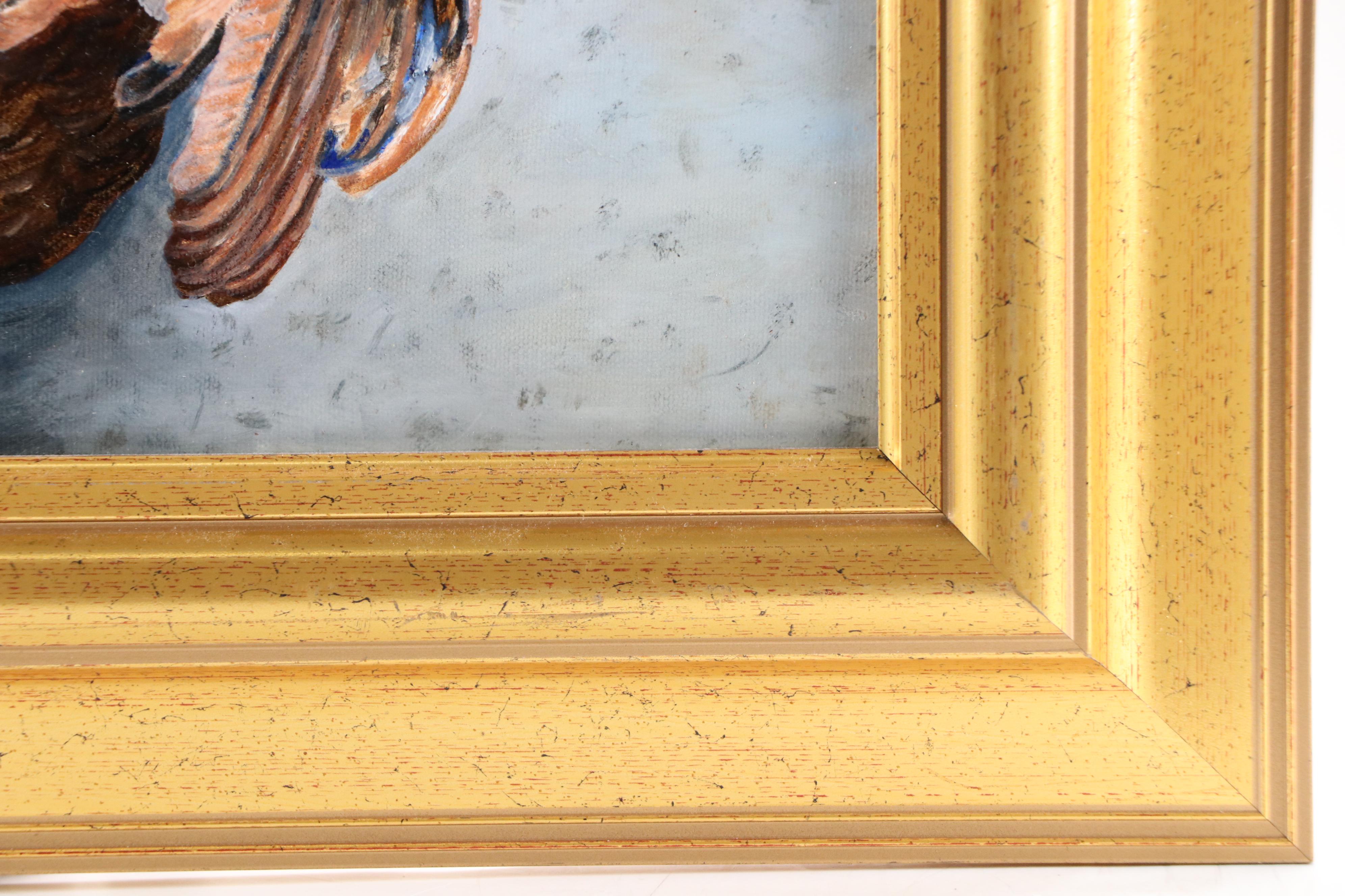 H.A.F. Wagner Oil Painting "Basket and Chickens, La Seu d'Urgell, Lerida," 2002