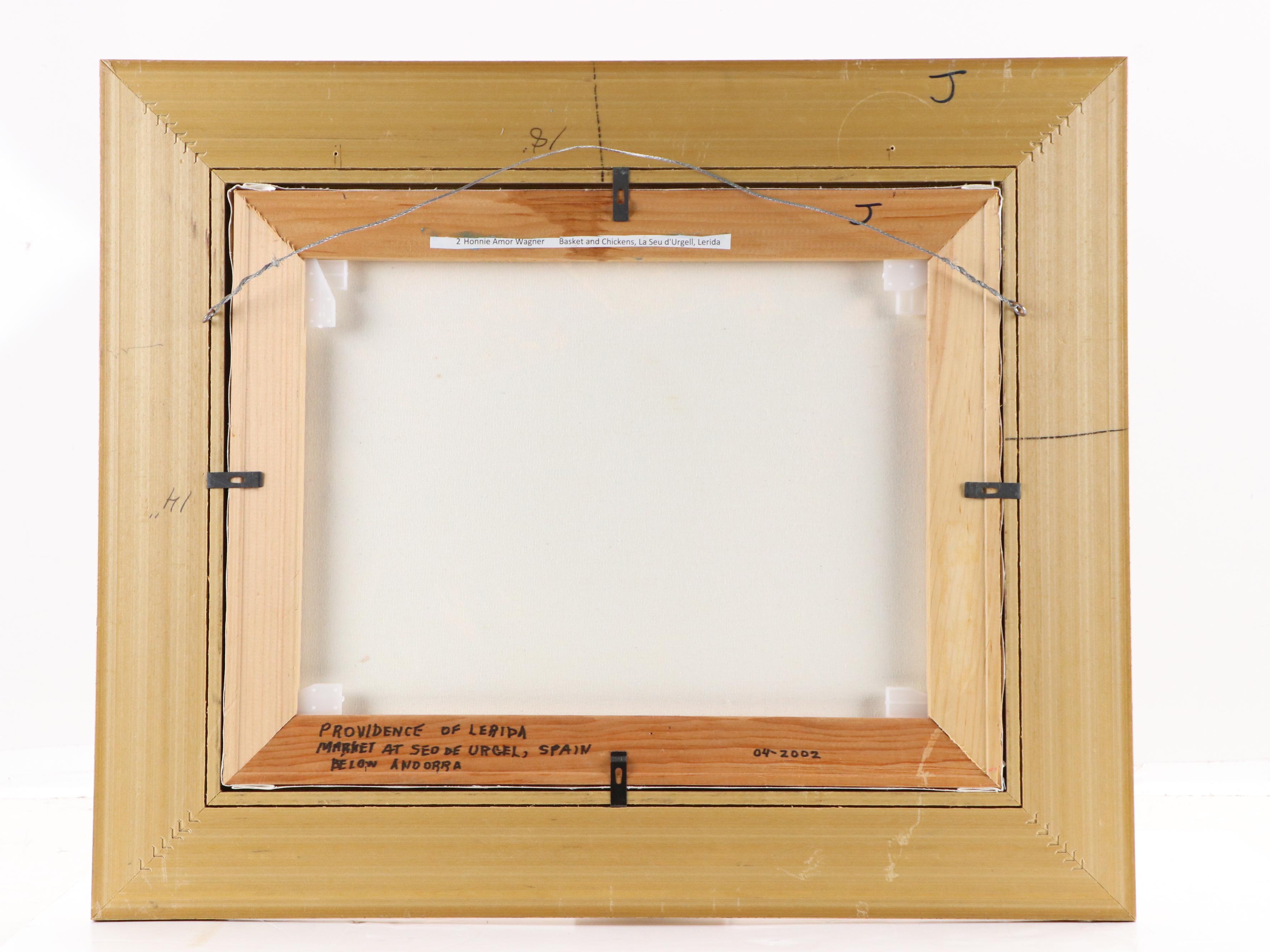 H.A.F. Wagner Oil Painting "Basket and Chickens, La Seu d'Urgell, Lerida," 2002