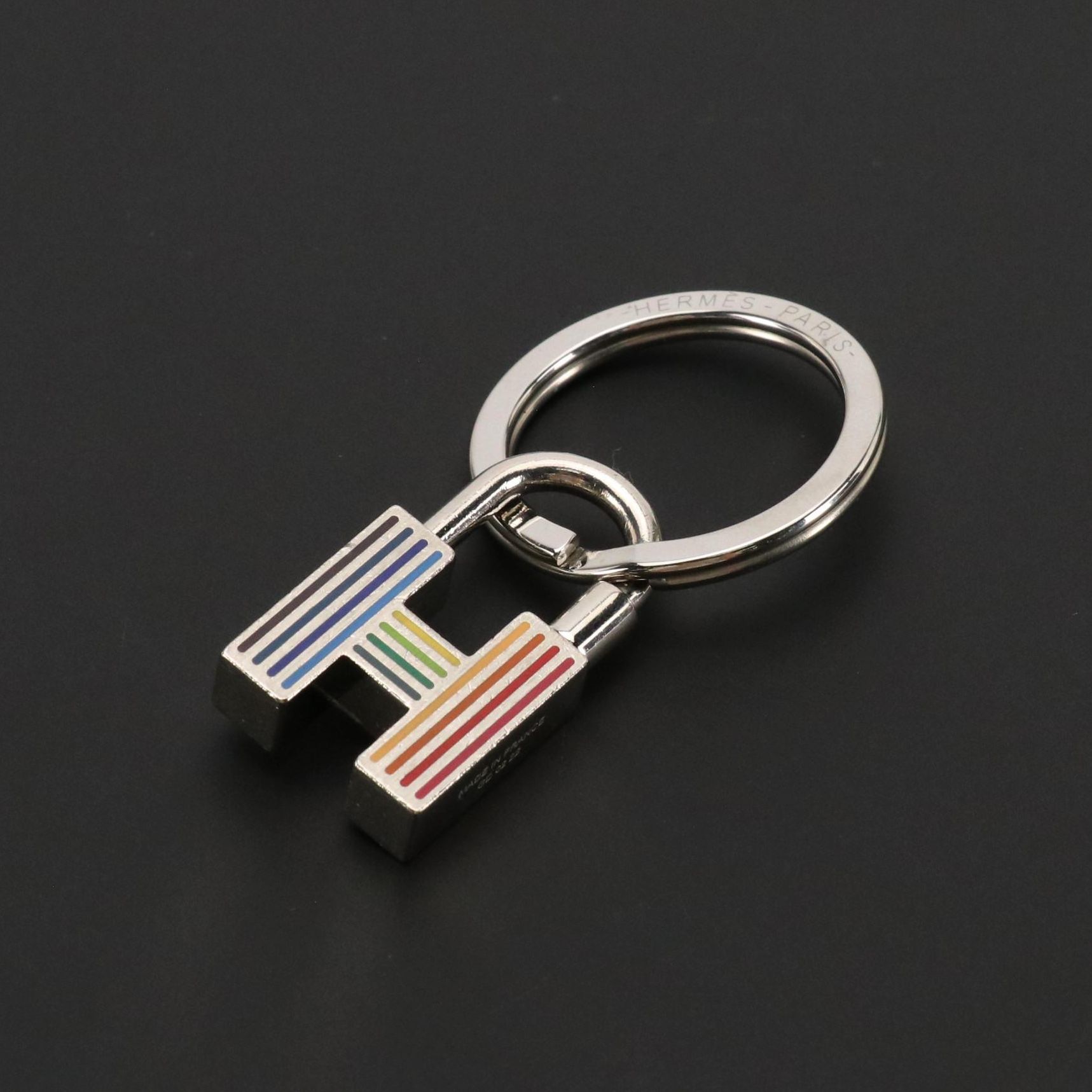 Hermès Cadenas Quizz Rainbow Key Ring in Box