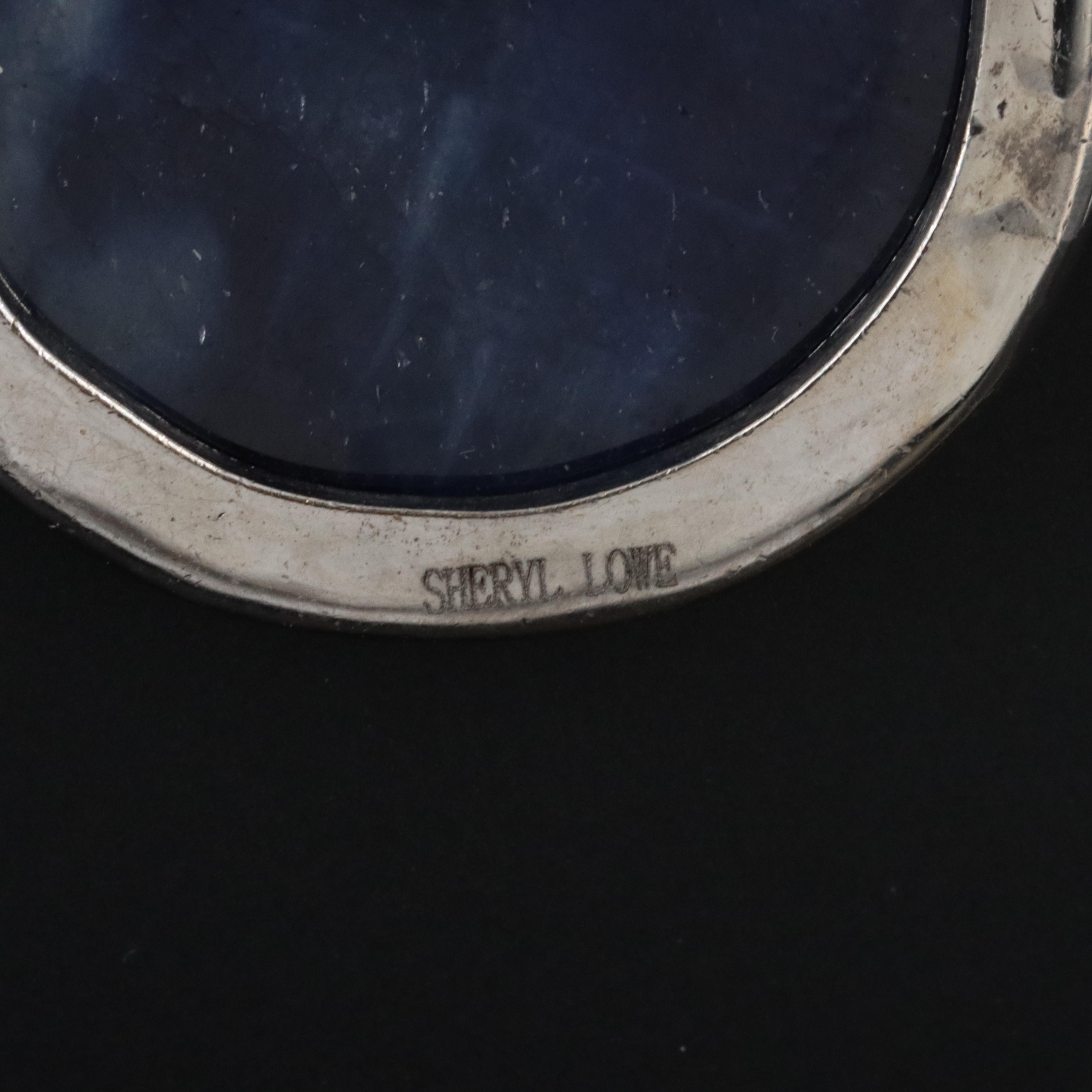 Sheryl Lowe Sterling Sodalite and Diamond Pendant