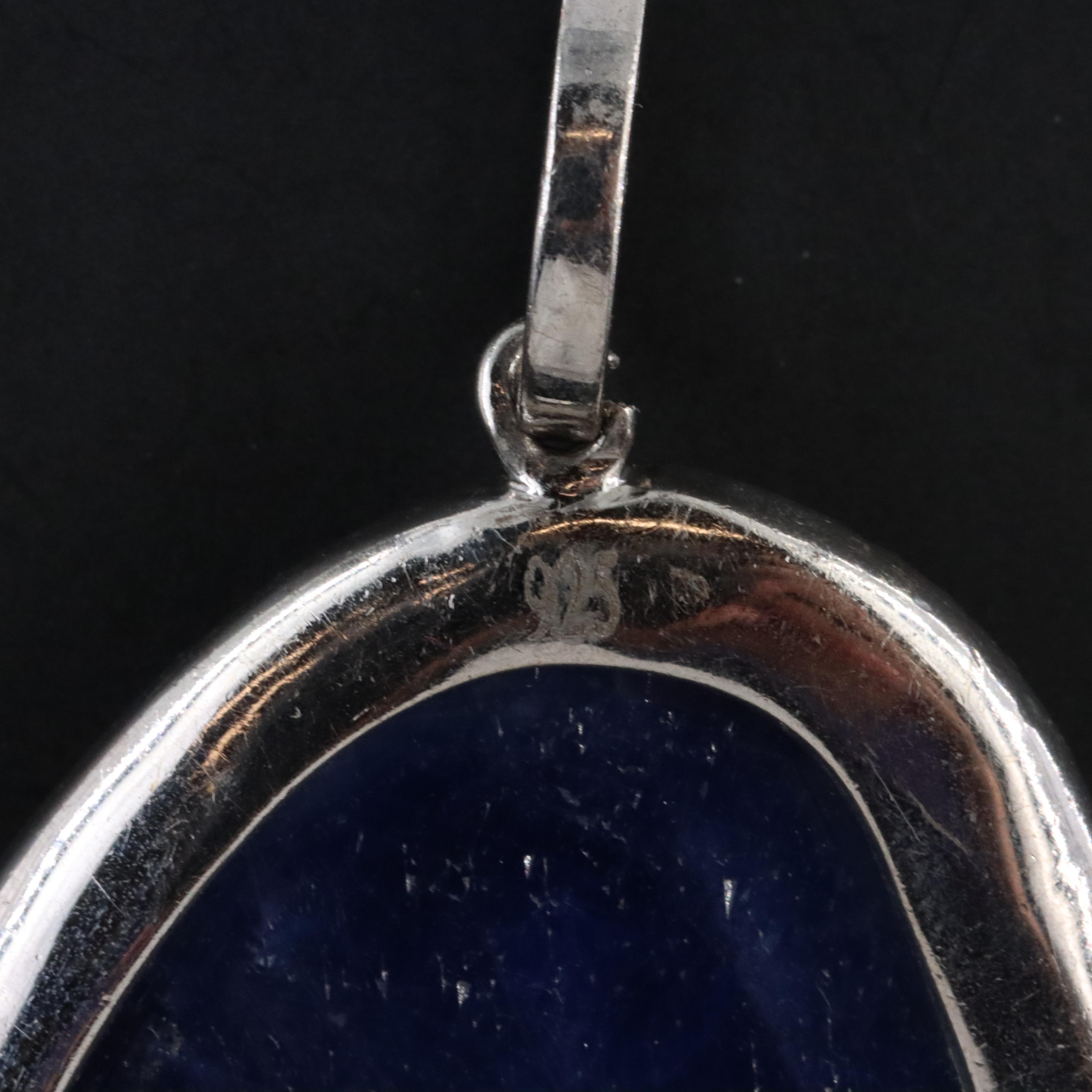 Sheryl Lowe Sterling Sodalite and Diamond Pendant