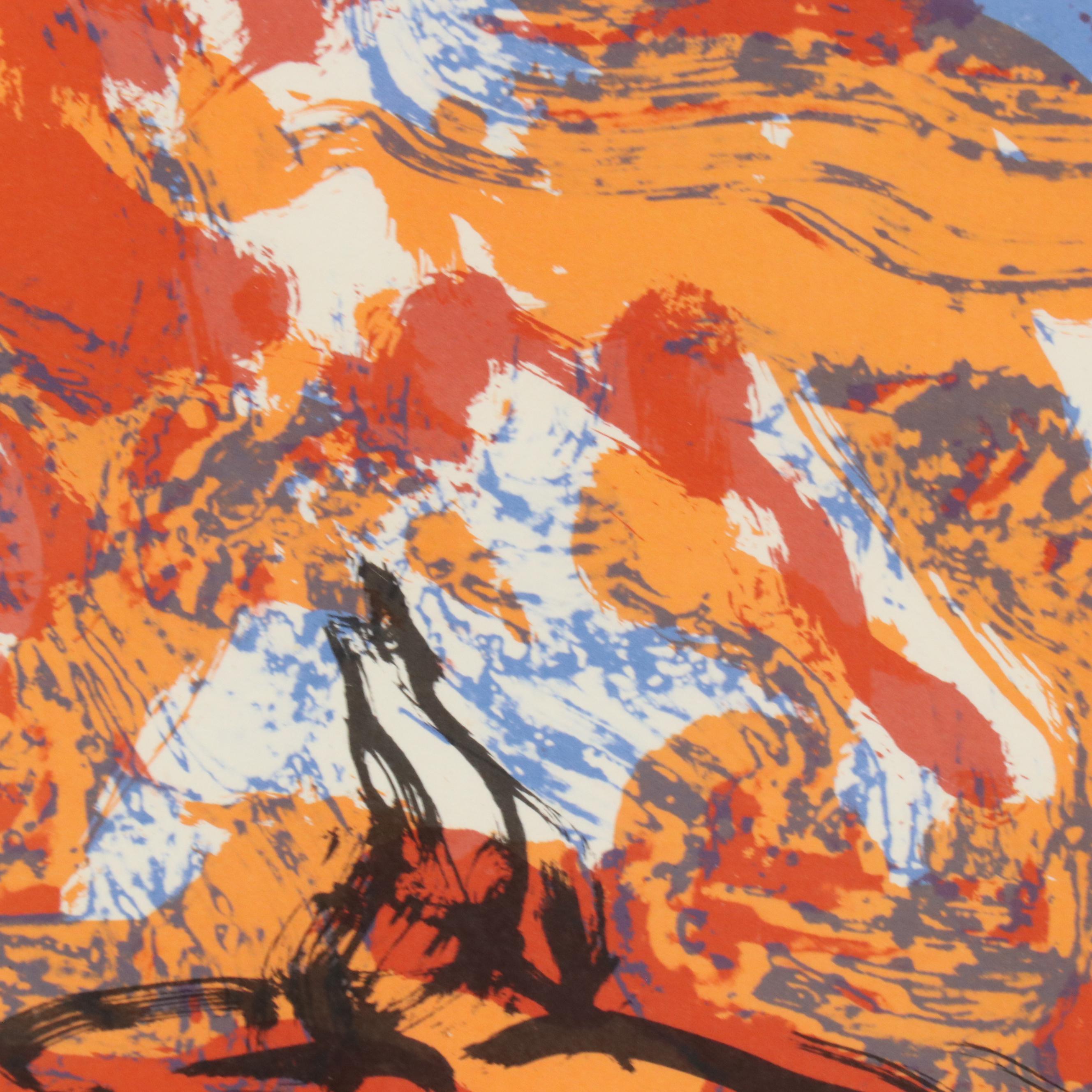 Milan Konjovic Abstract Color Lithograph, Circa 1970