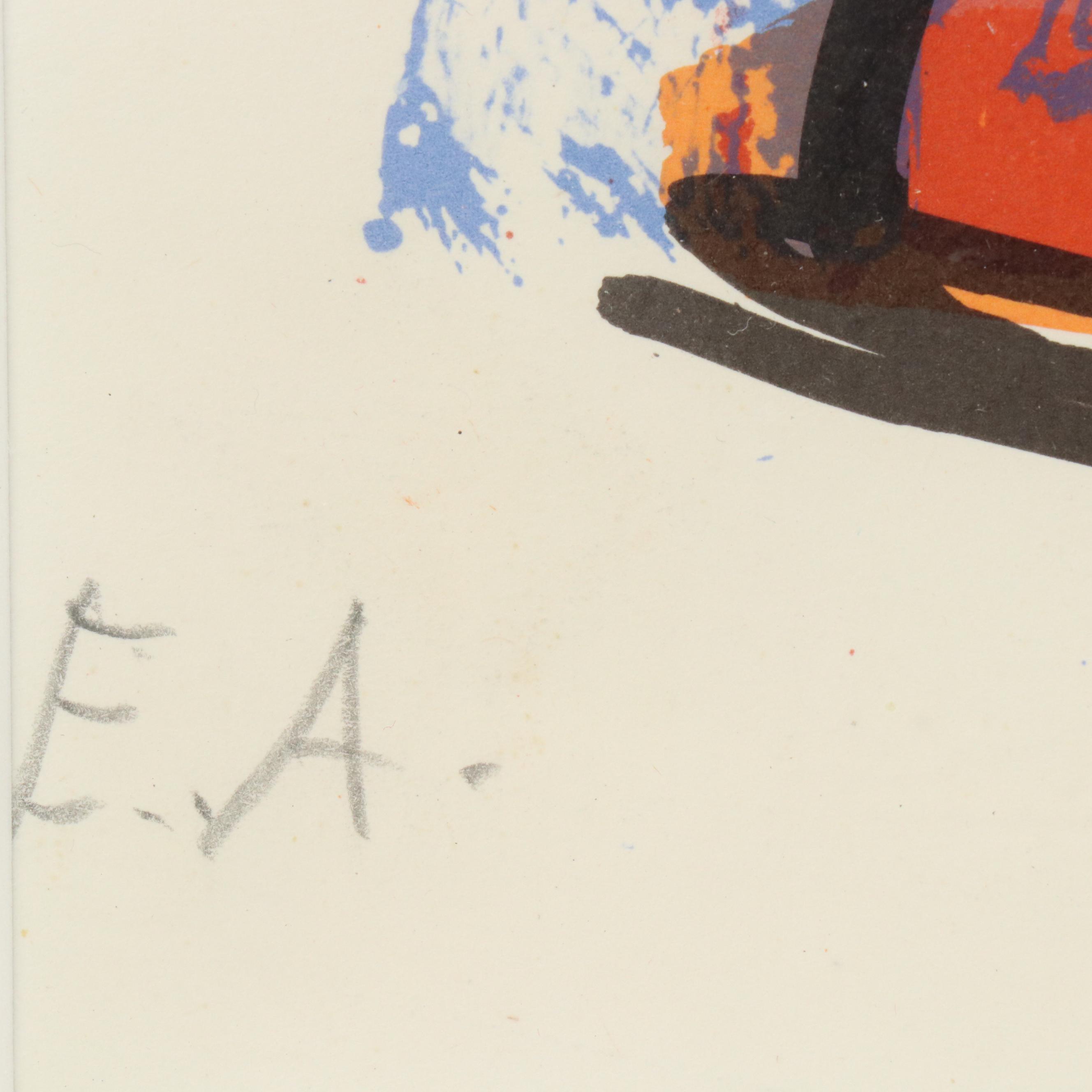 Milan Konjovic Abstract Color Lithograph, Circa 1970