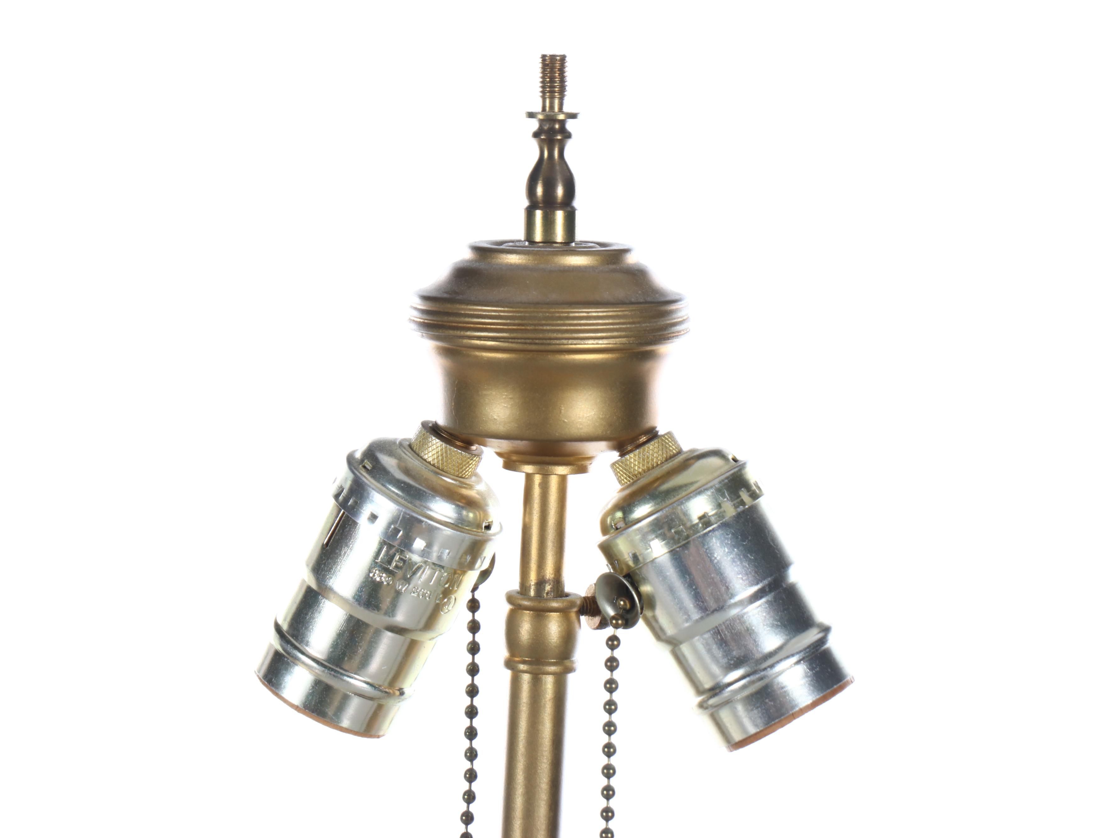 Embossed Ceramic and Brass Table Lamp with Fabric Shade