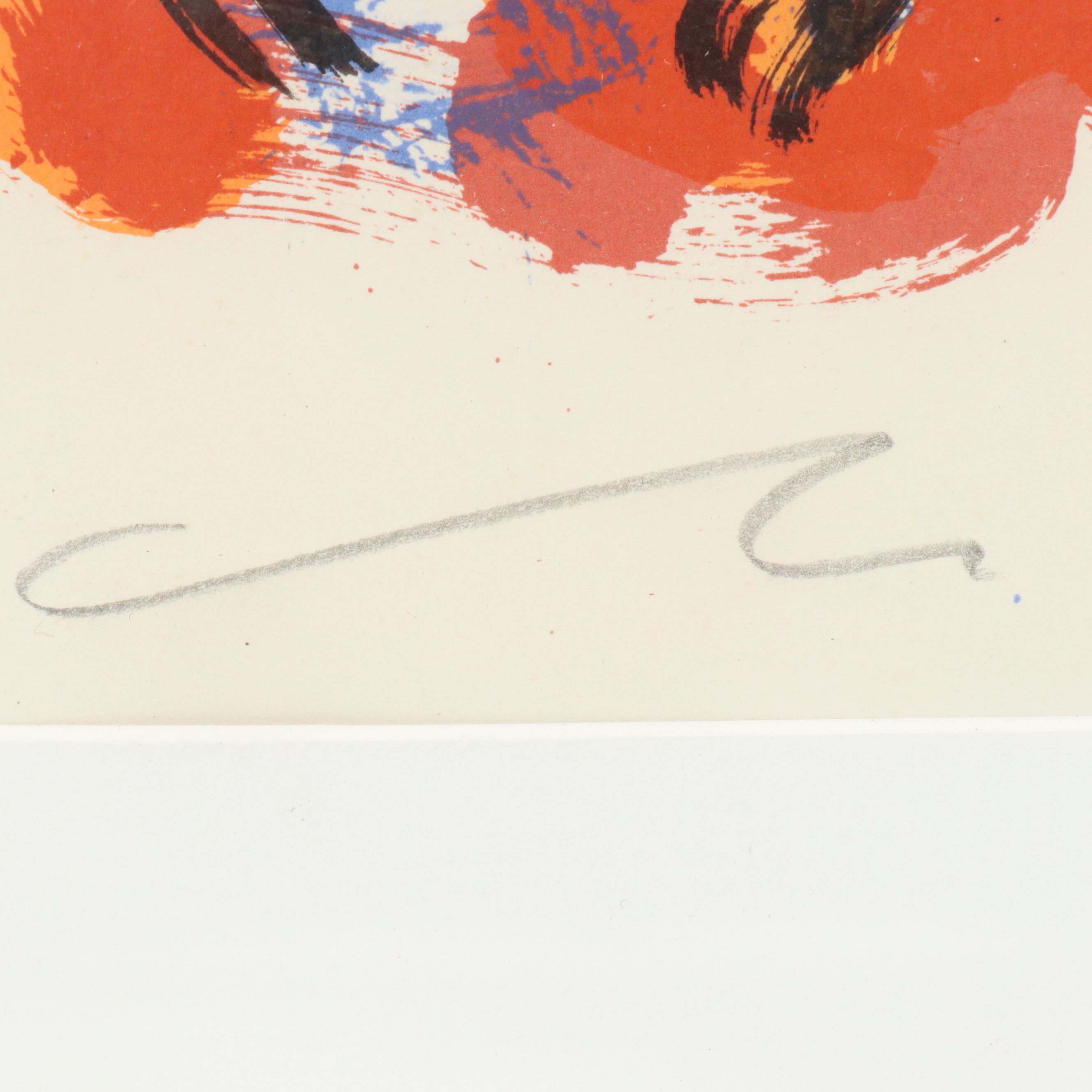 Milan Konjovic Abstract Color Lithograph, Circa 1970