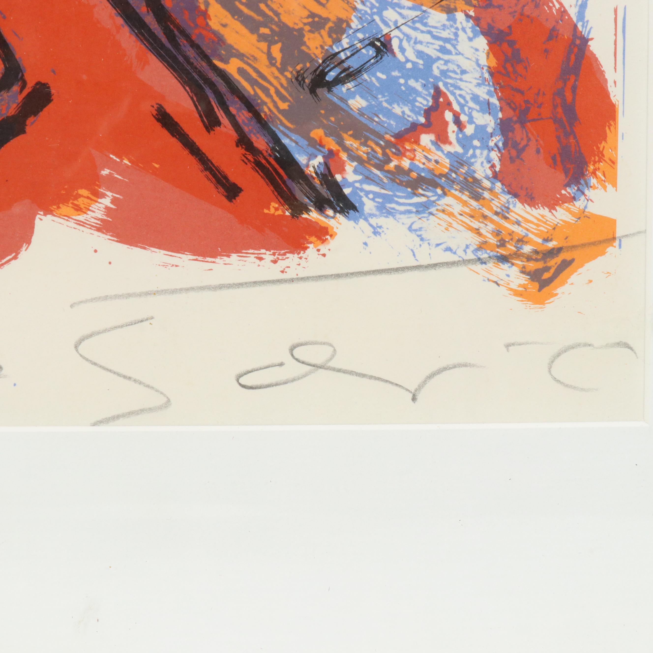 Milan Konjovic Abstract Color Lithograph, Circa 1970