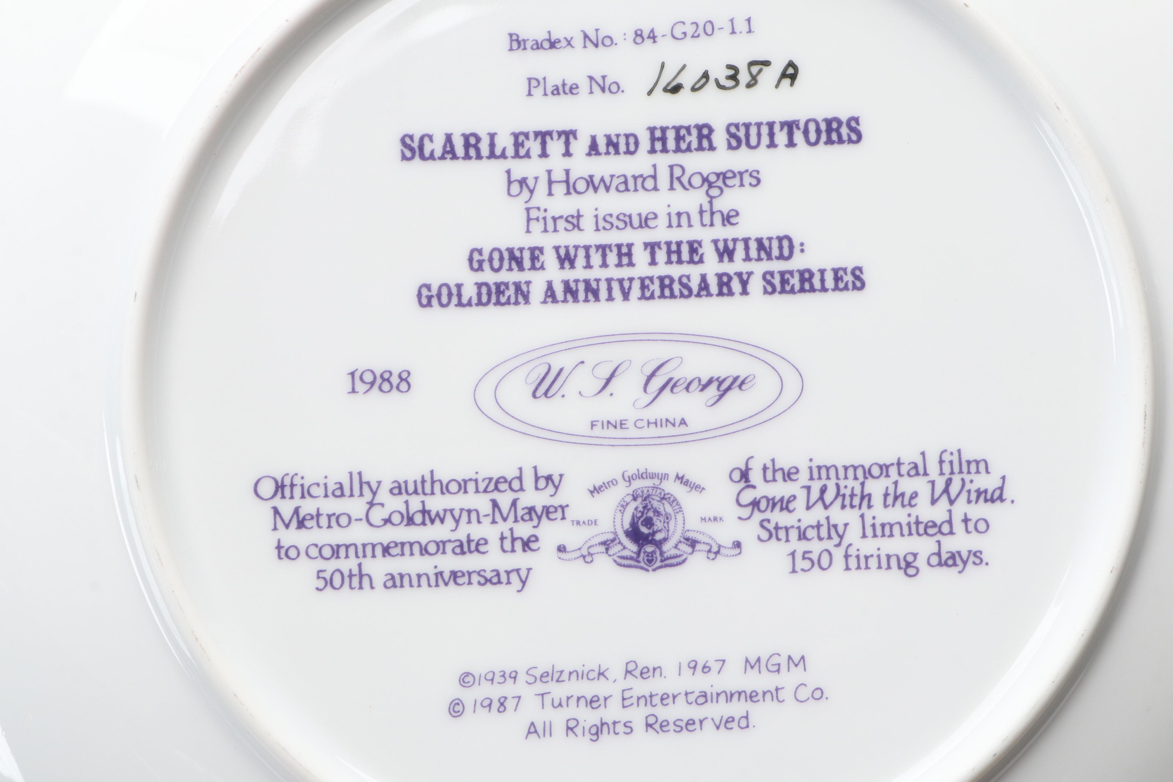 Howard Rogers for W.L. George "Gone with the Wind" Ceramic Collector Plates