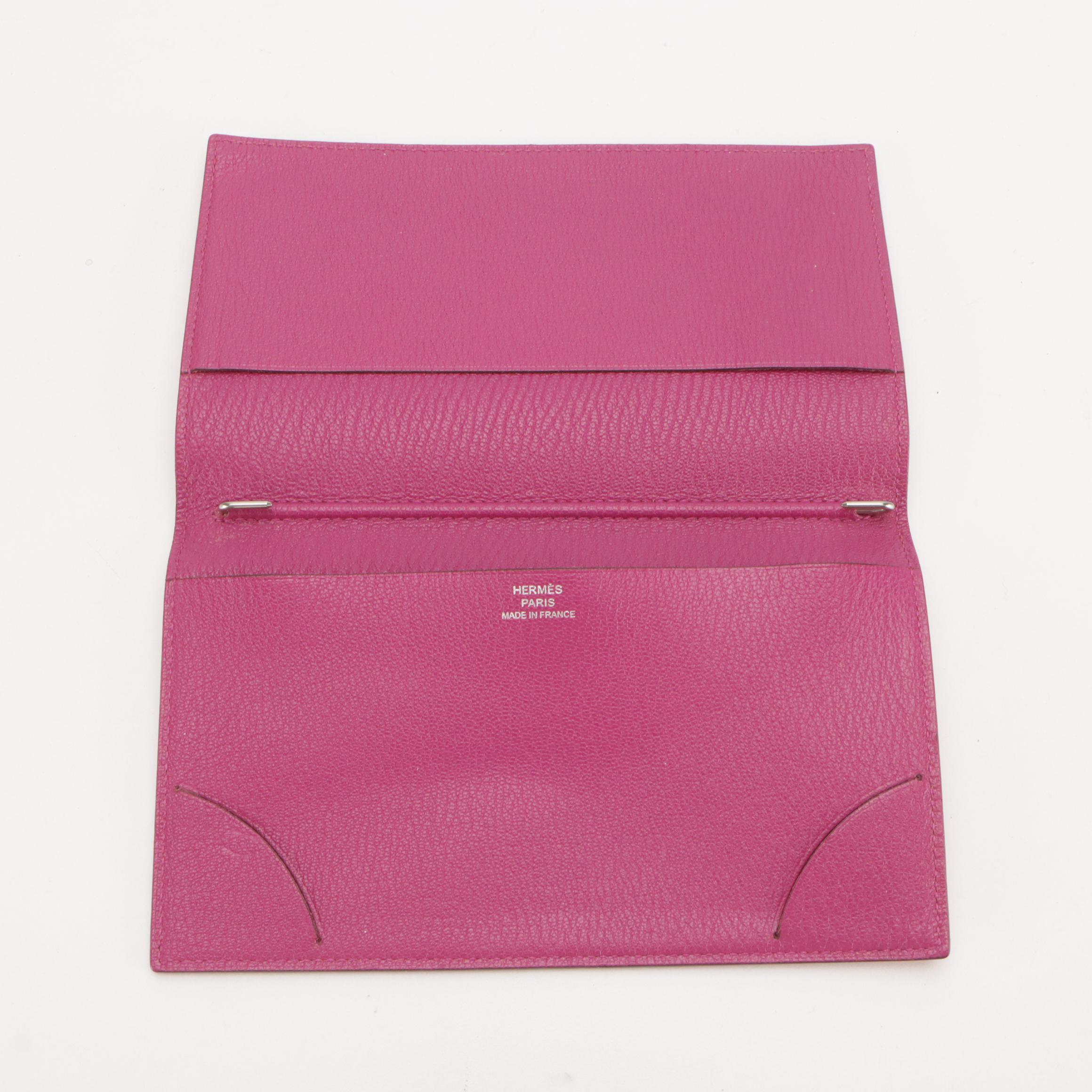 Hermès Vision 2 Simple Agenda Cover in Orange/Magenta Goatskin Leather, With Box