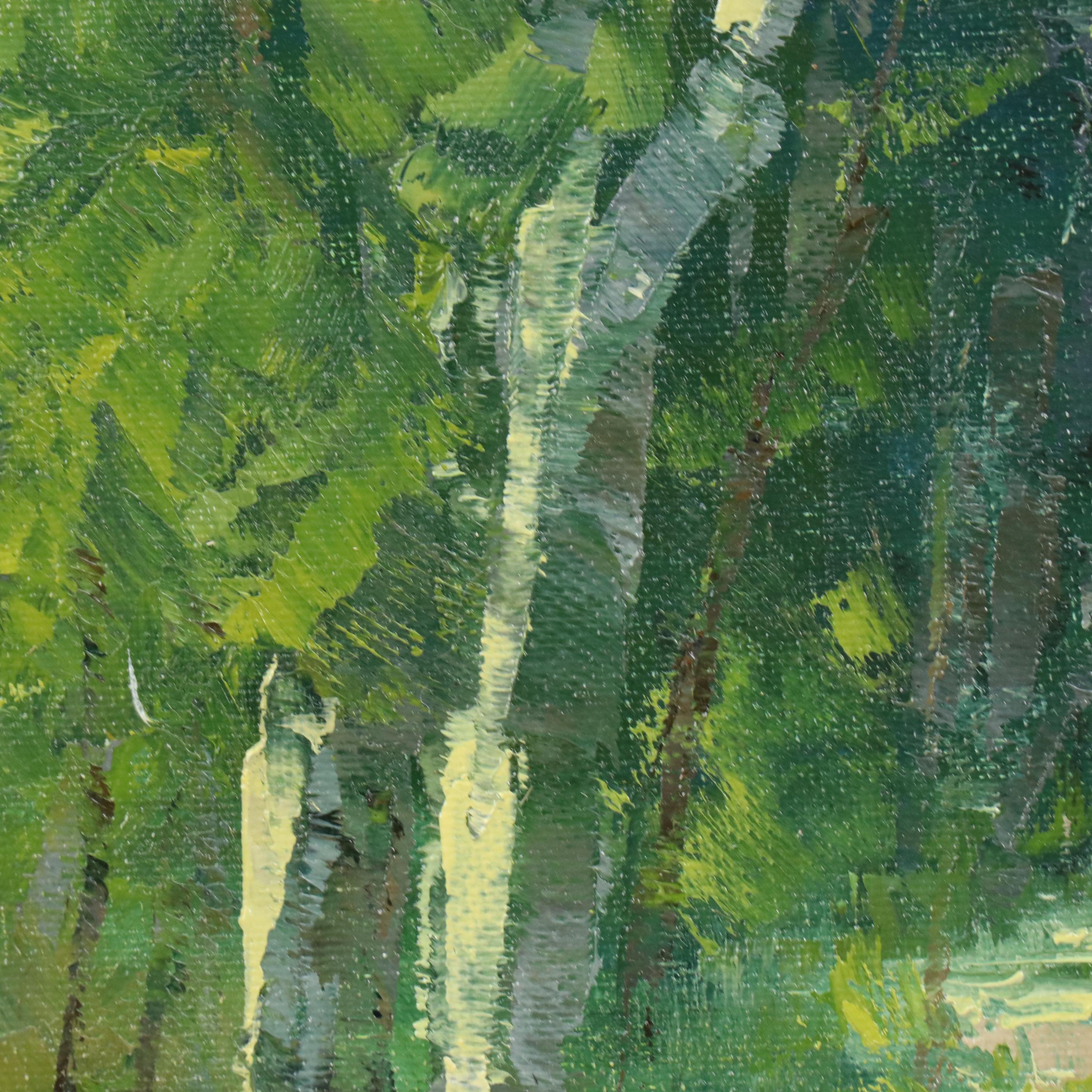 Woodland Landscape Oil Painting, Circa 2000