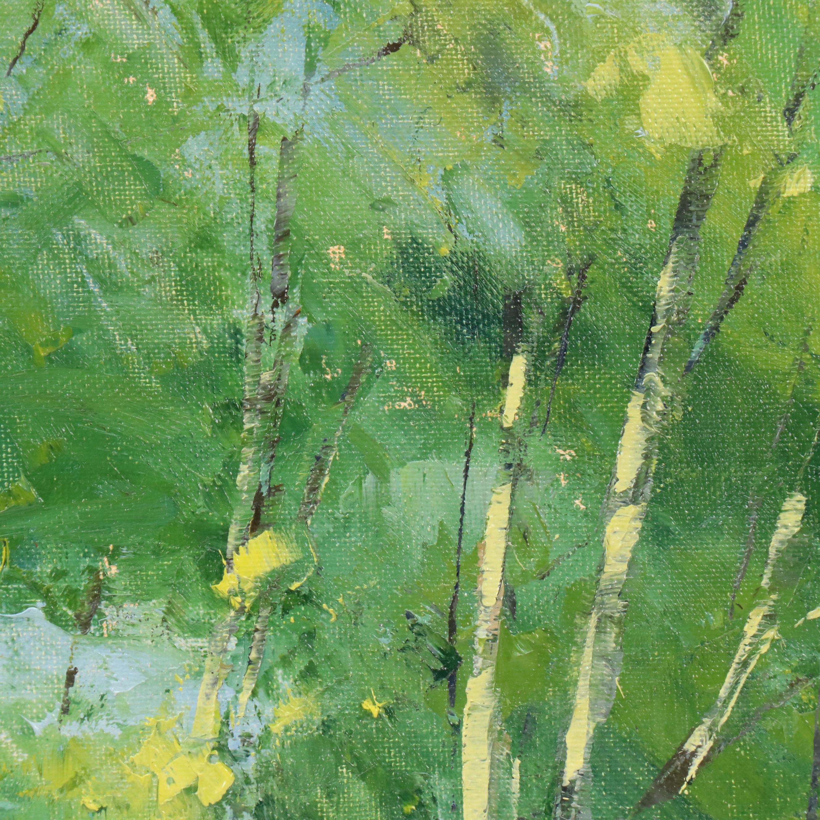 Woodland Landscape Oil Painting, Circa 2000