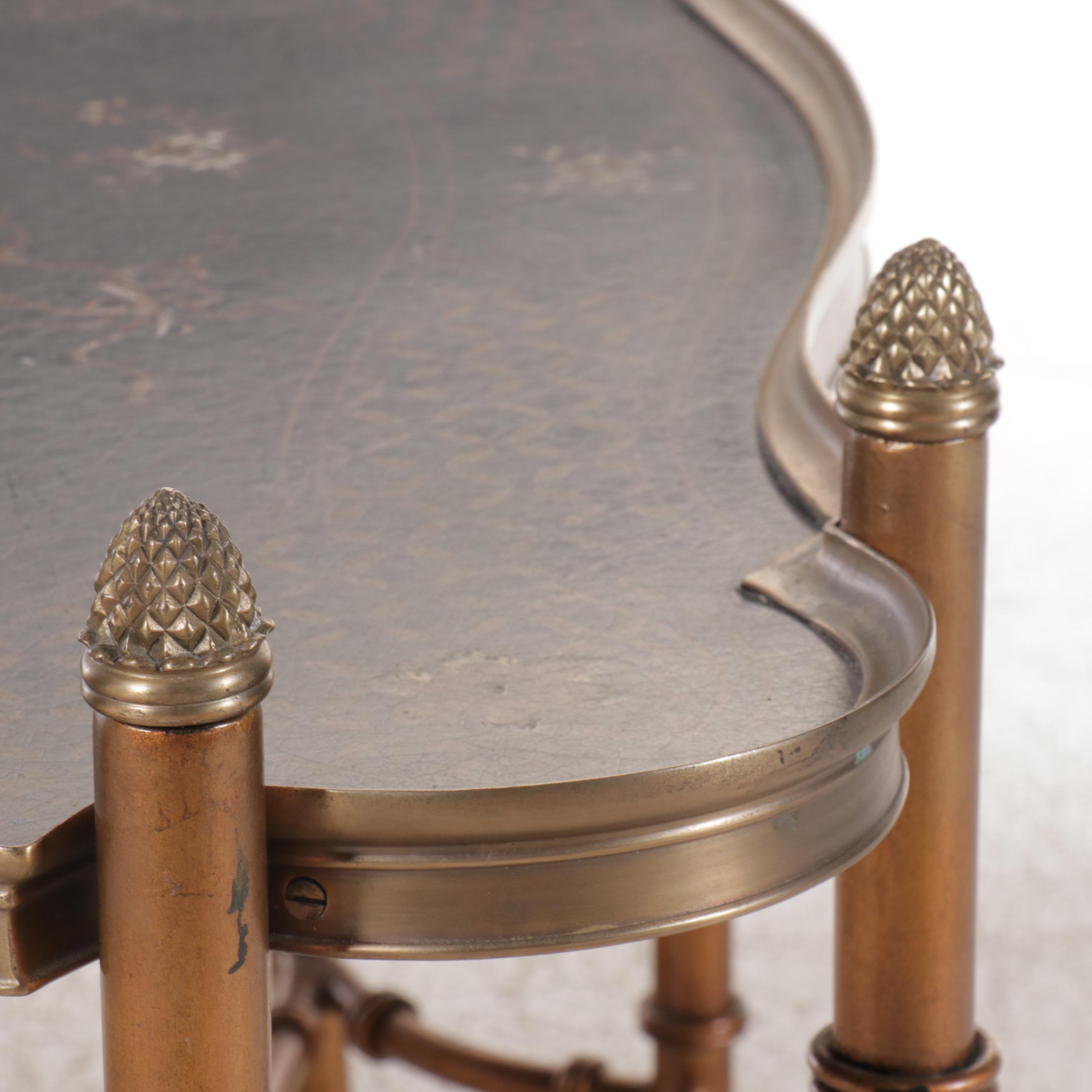 Chinoiserie Style Bronze Coffee Table with Butterfly Motifs
