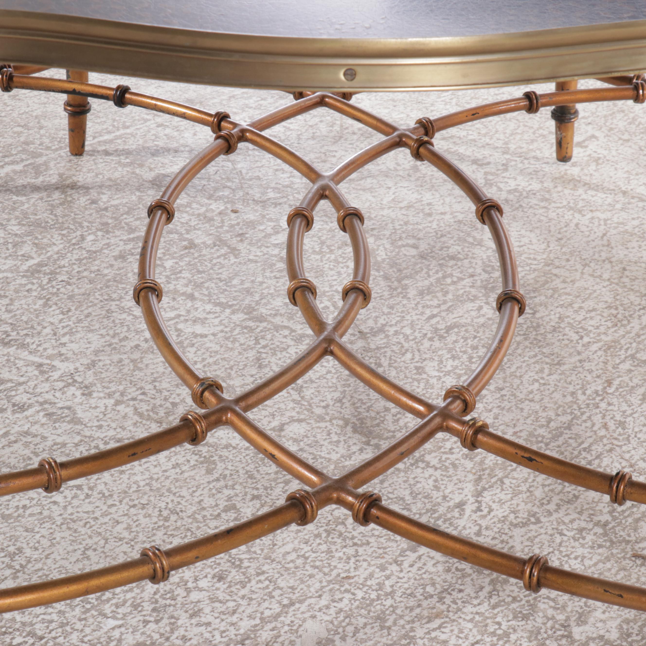 Chinoiserie Style Bronze Coffee Table with Butterfly Motifs